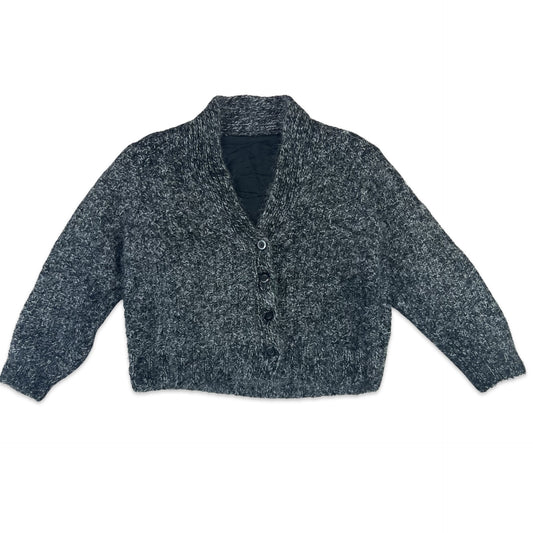 Vintage Boucle Cardigan Grey 10 12 14 16