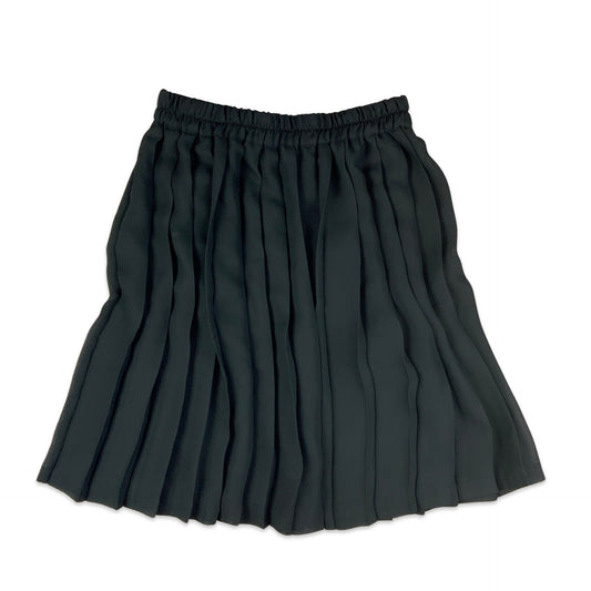 Vintage Pleated Black Sheer Mini Skirt 8 10 12 14
