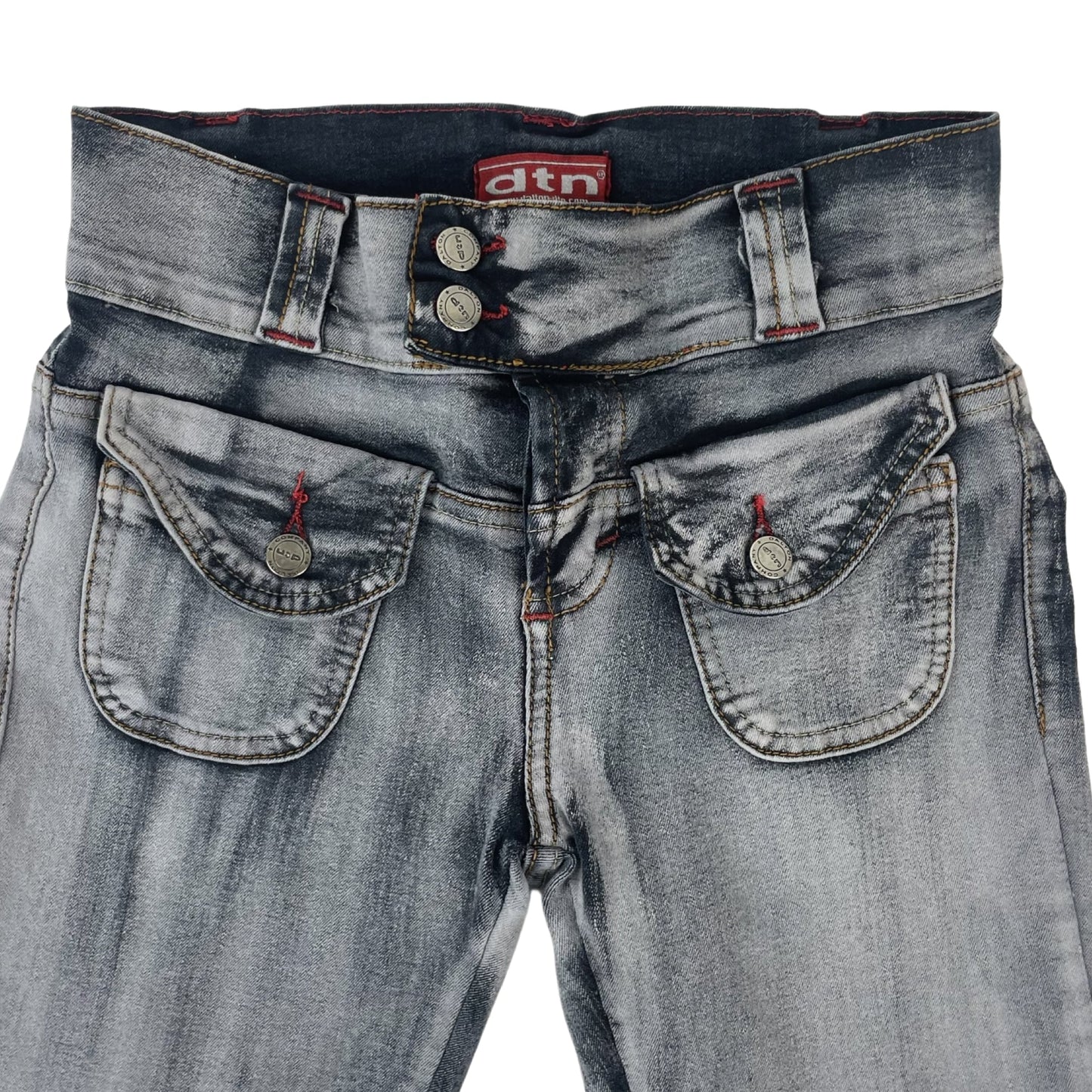 Vintage Y2K Grey Painted Effect Flared Jeans 6