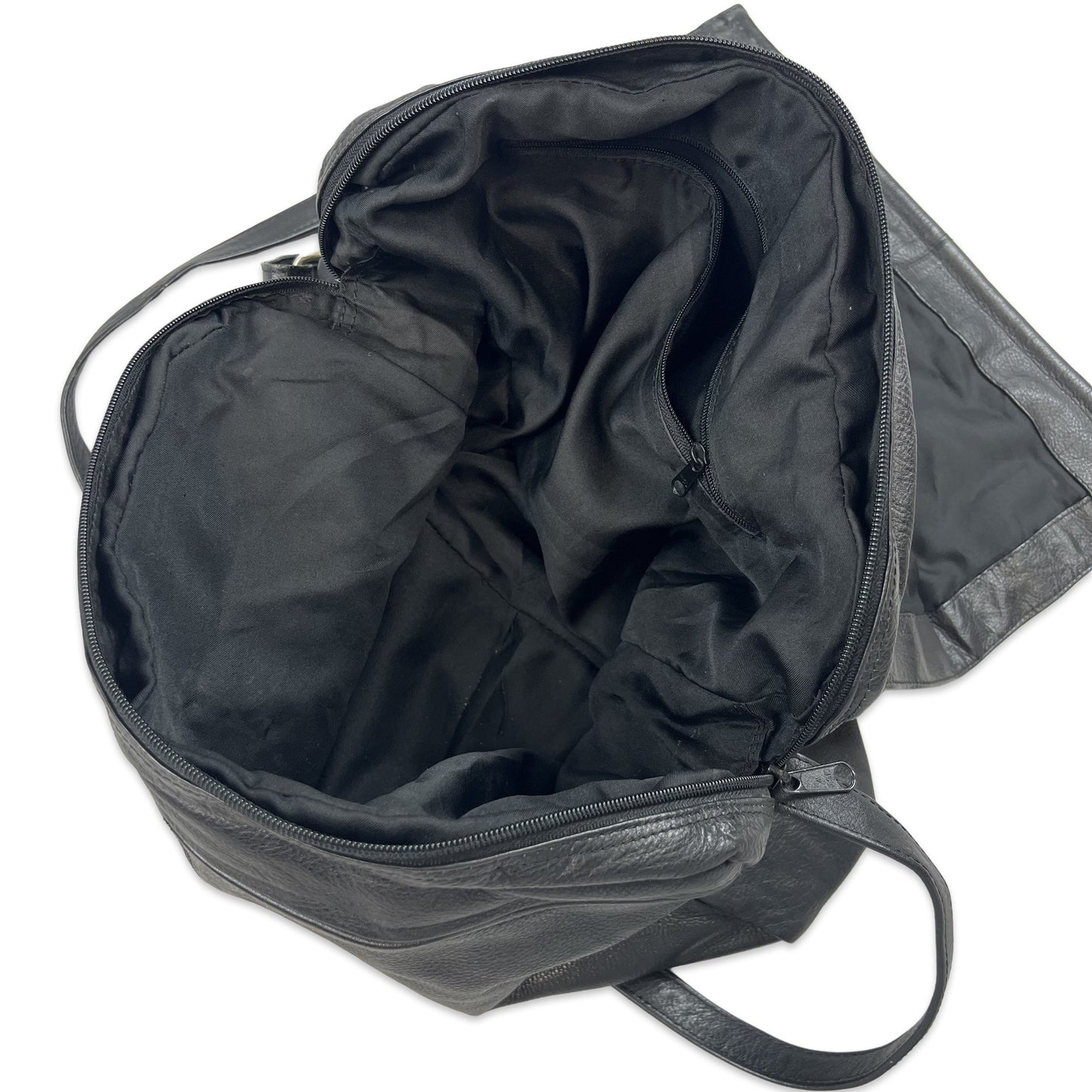 Vintage 90s Black Leather Satchel Messenger Bag
