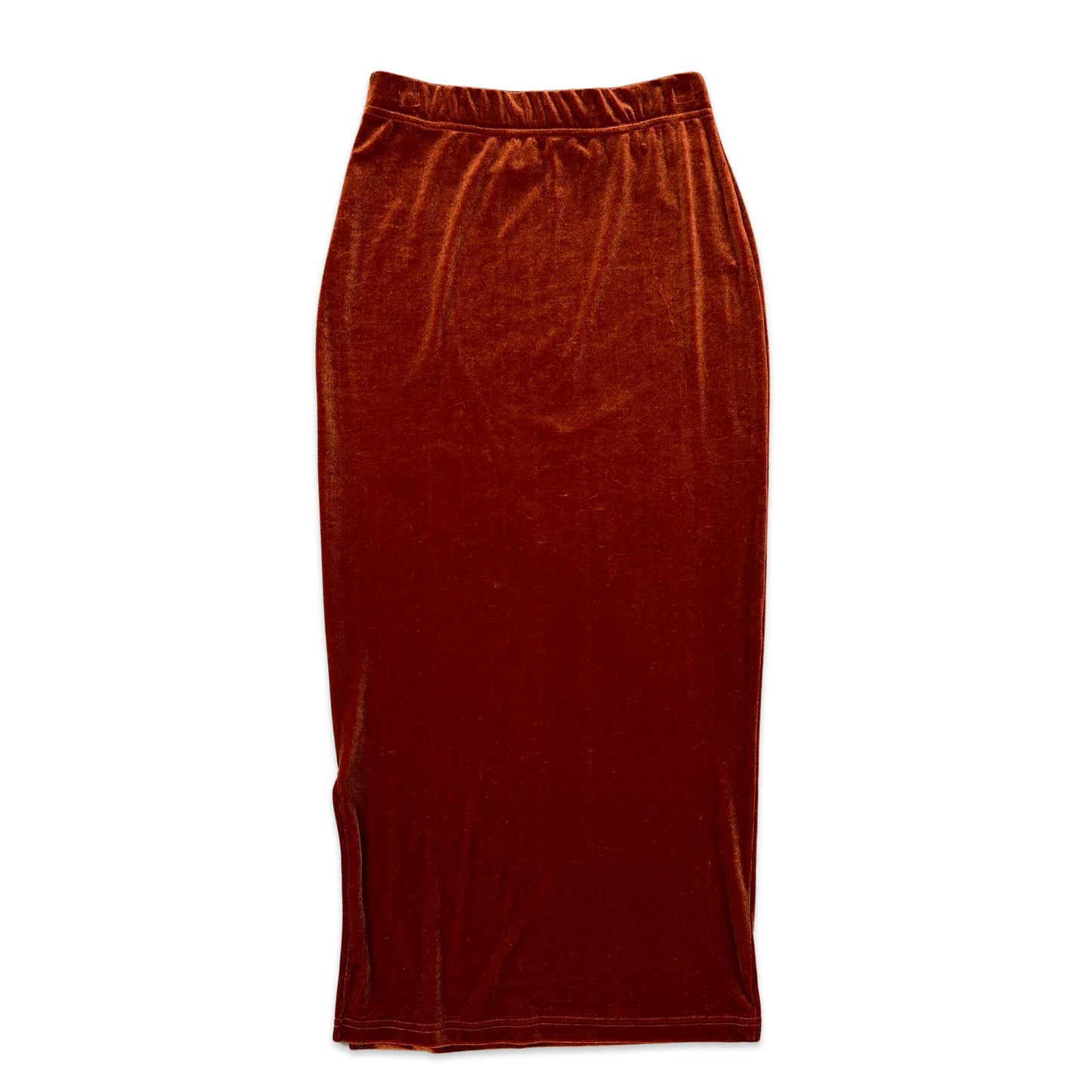 90s Vintage Orange Velvet Maxi Skirt 8