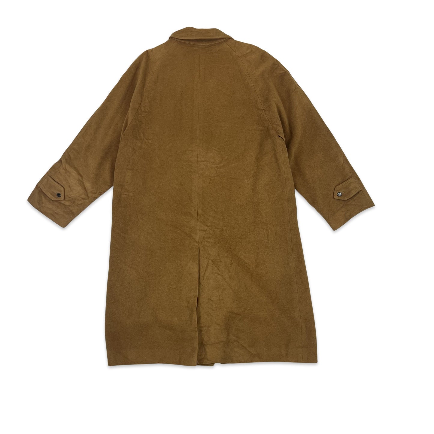 Vintage 70s Brown Wool Longline Duster Coat M L