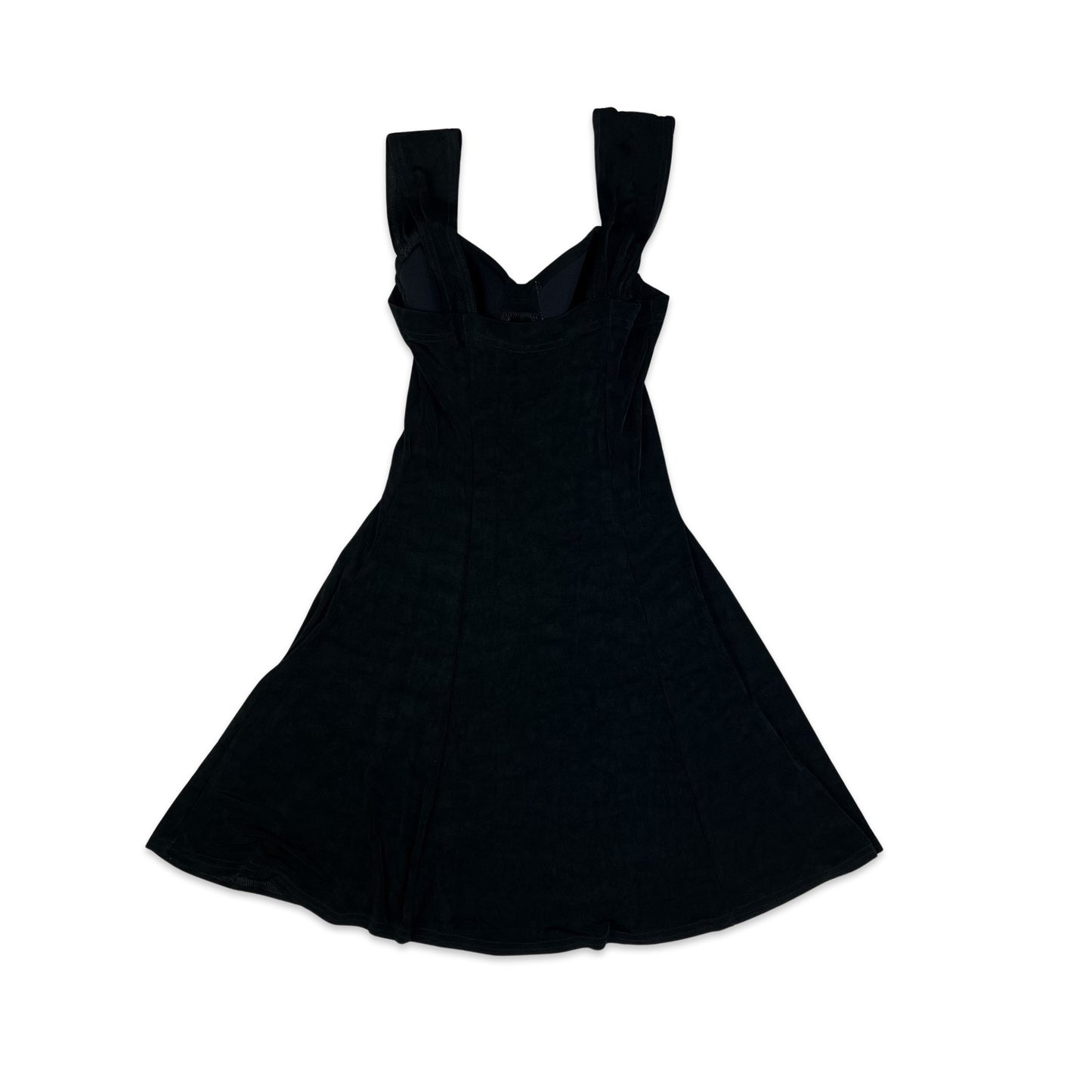 Vintage 90s Skater Dress Black 6 8 10