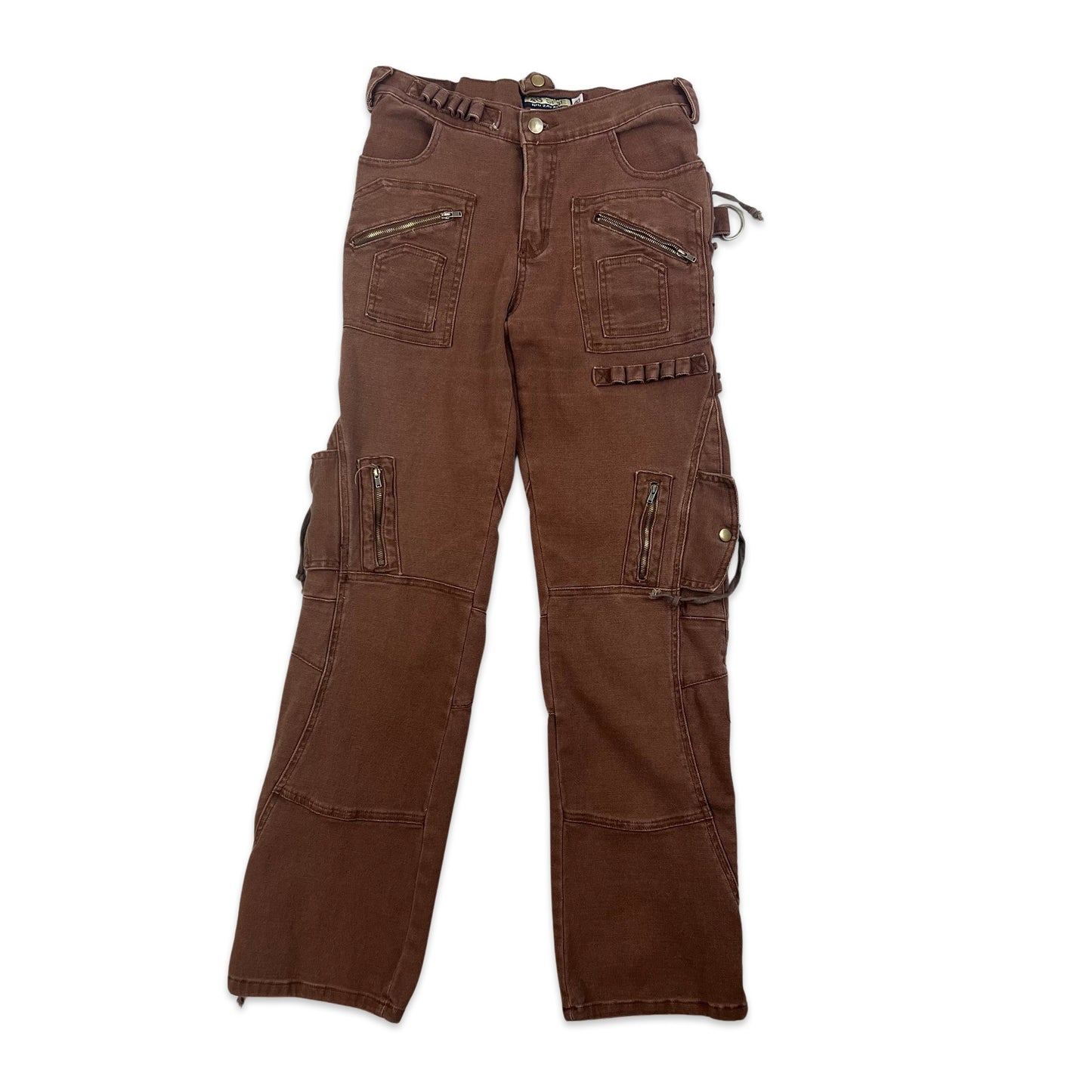 Y2K Vintage Brown Utility Straight Leg Jeans 10