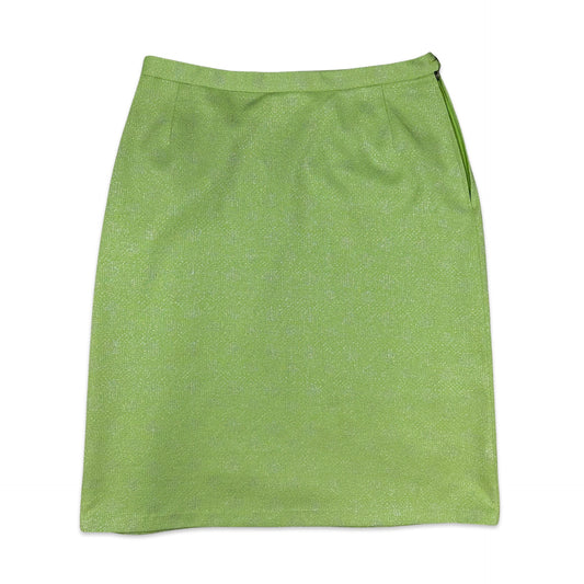 80s Vintage Green Sparkly Pencil Skirt 14