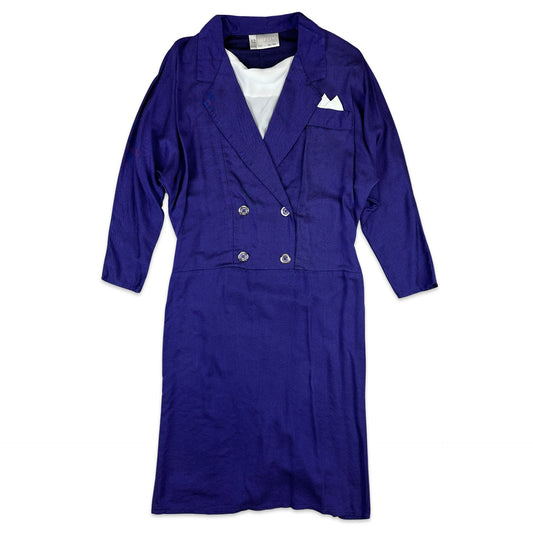 80s Vintage Purple Blazer Style Dress 12