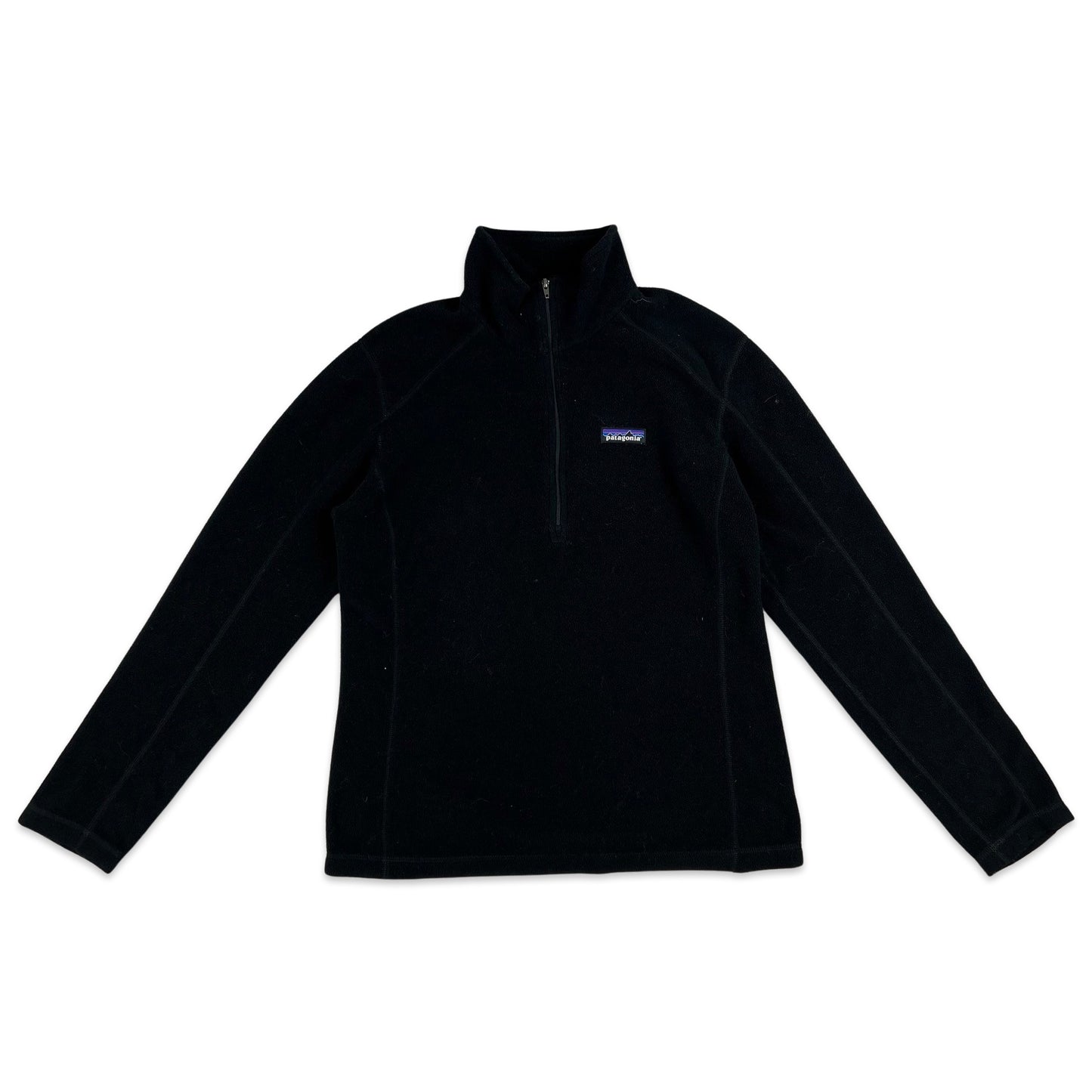 Vintage Patagonia Quarter Zip Fleece Black 10 12 14