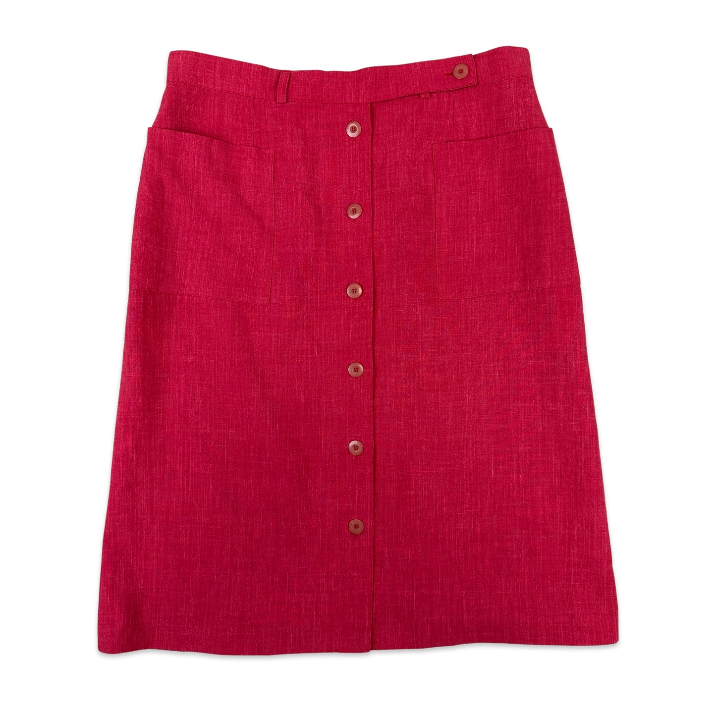 90s Vintage Pink Button Down Skirt 16