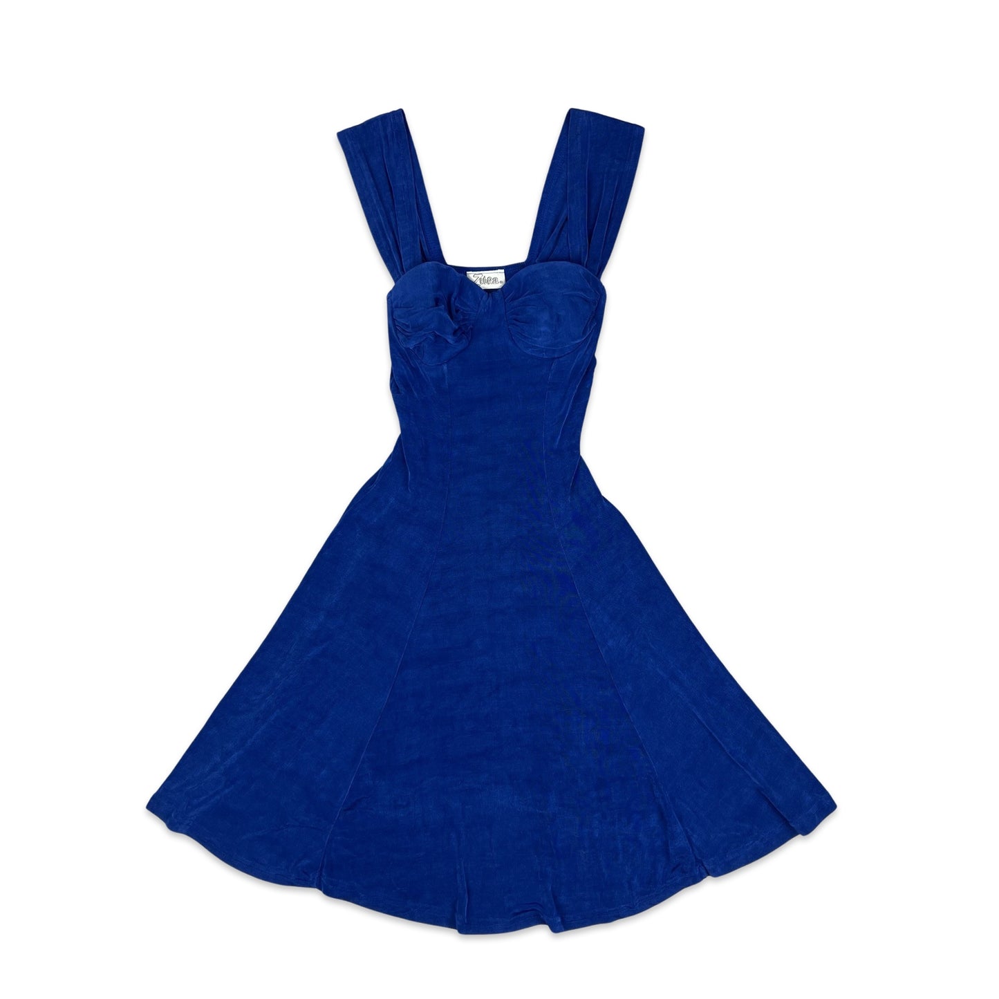 Vintage 90s Skater Dress Blue 4 6 8