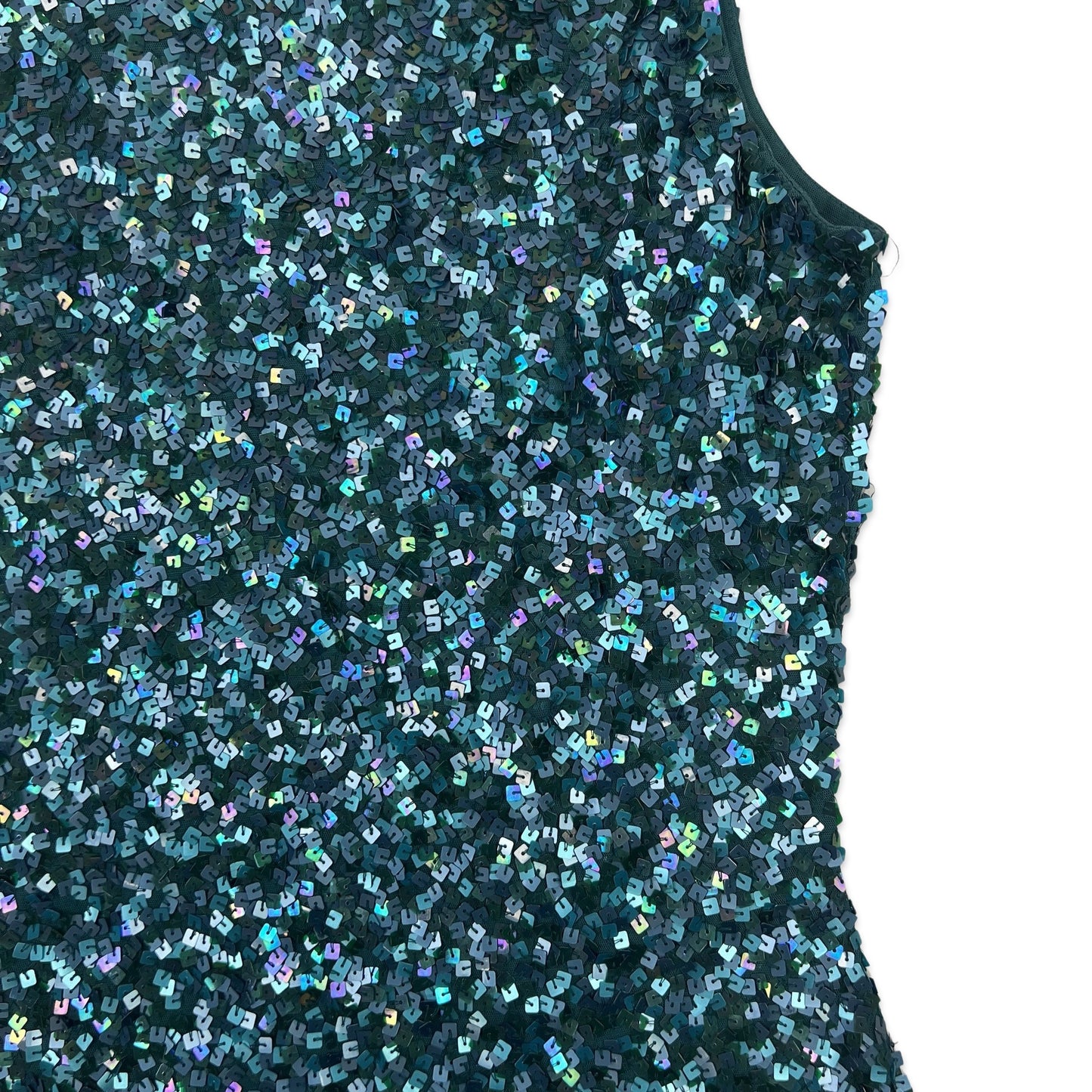 Vintage 90s Y2K Sequin Vest Green 8 10