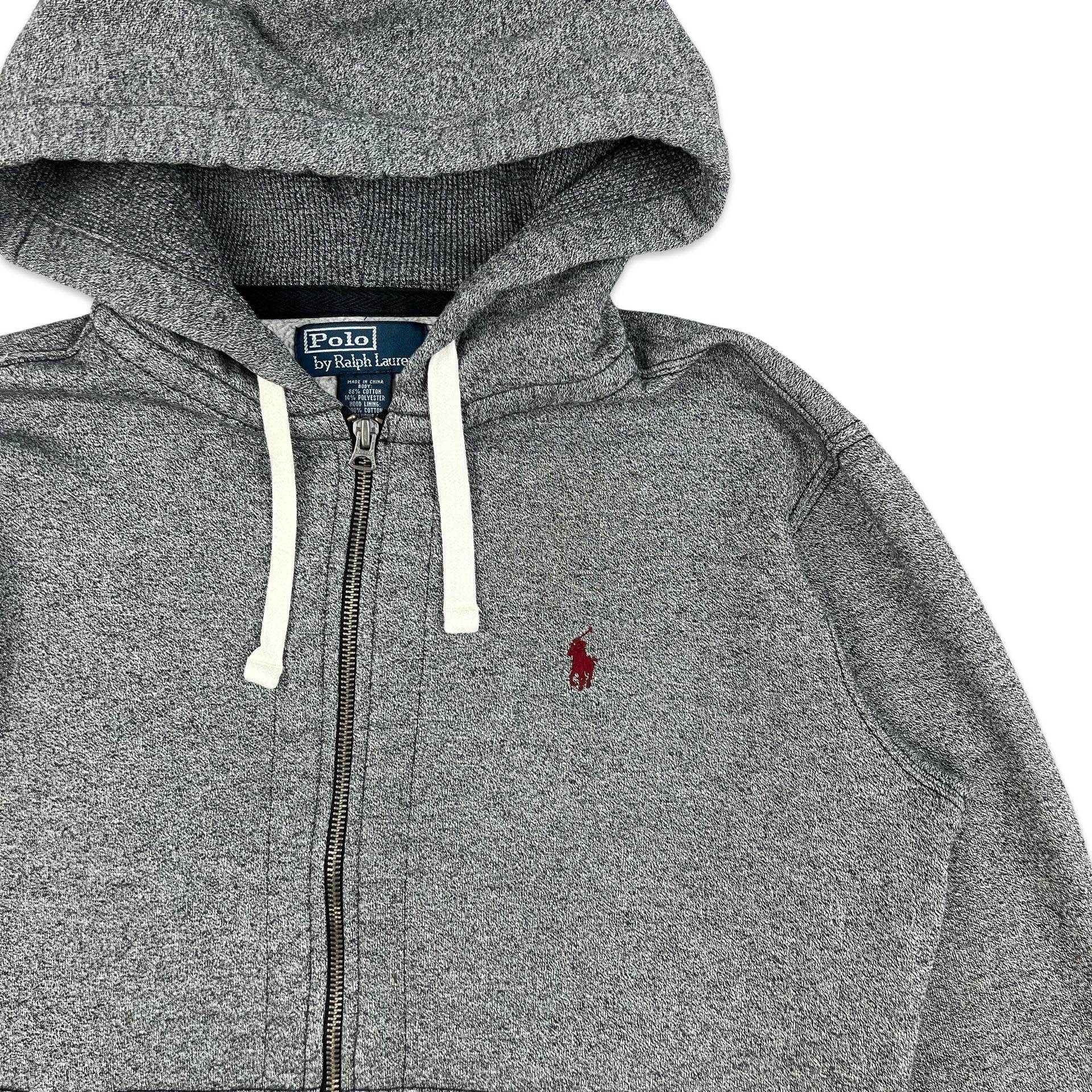 00s Vintage Grey Ralph Lauren Zip Hoodie S M – Worth The Weight 