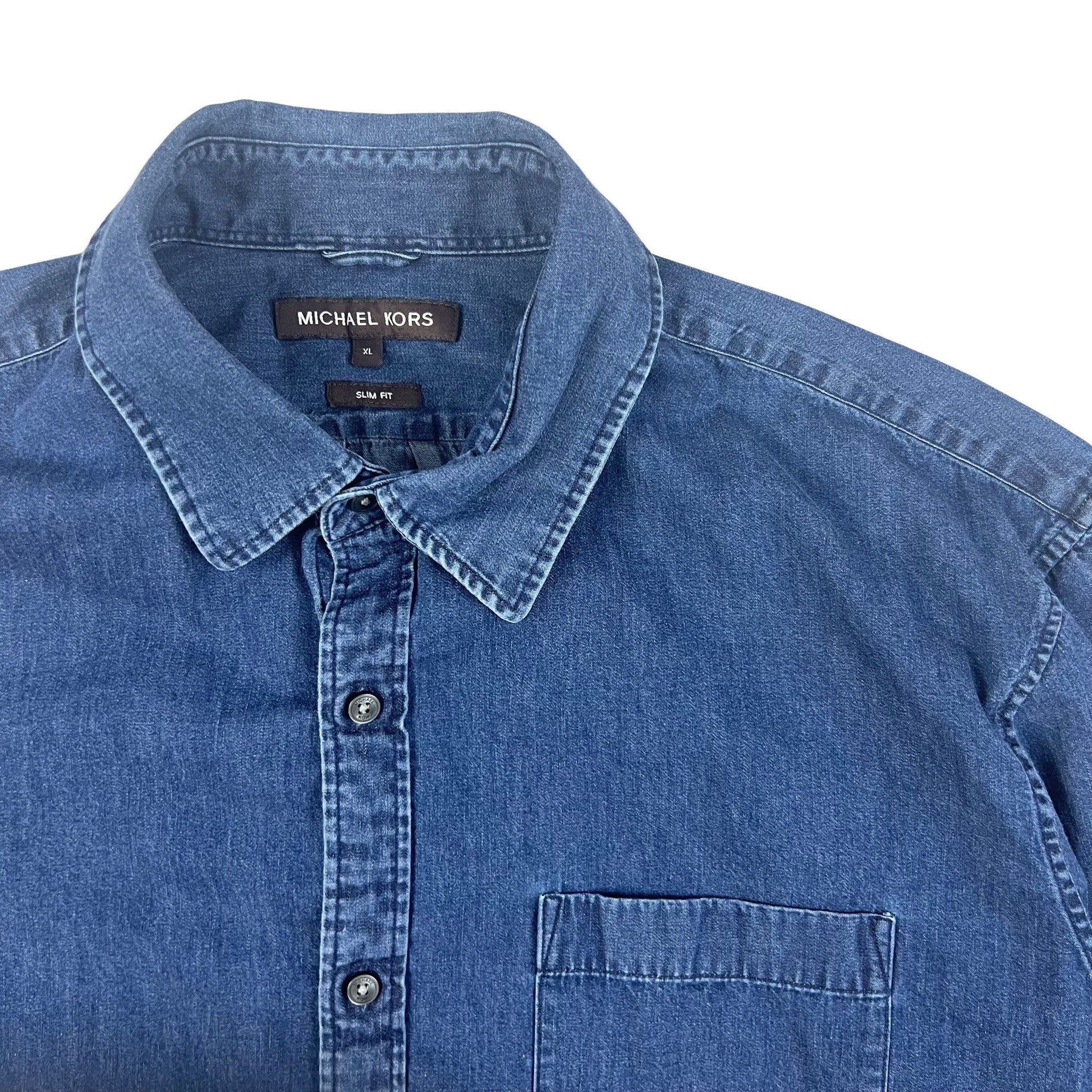 Michael kors mens denim shirt on sale