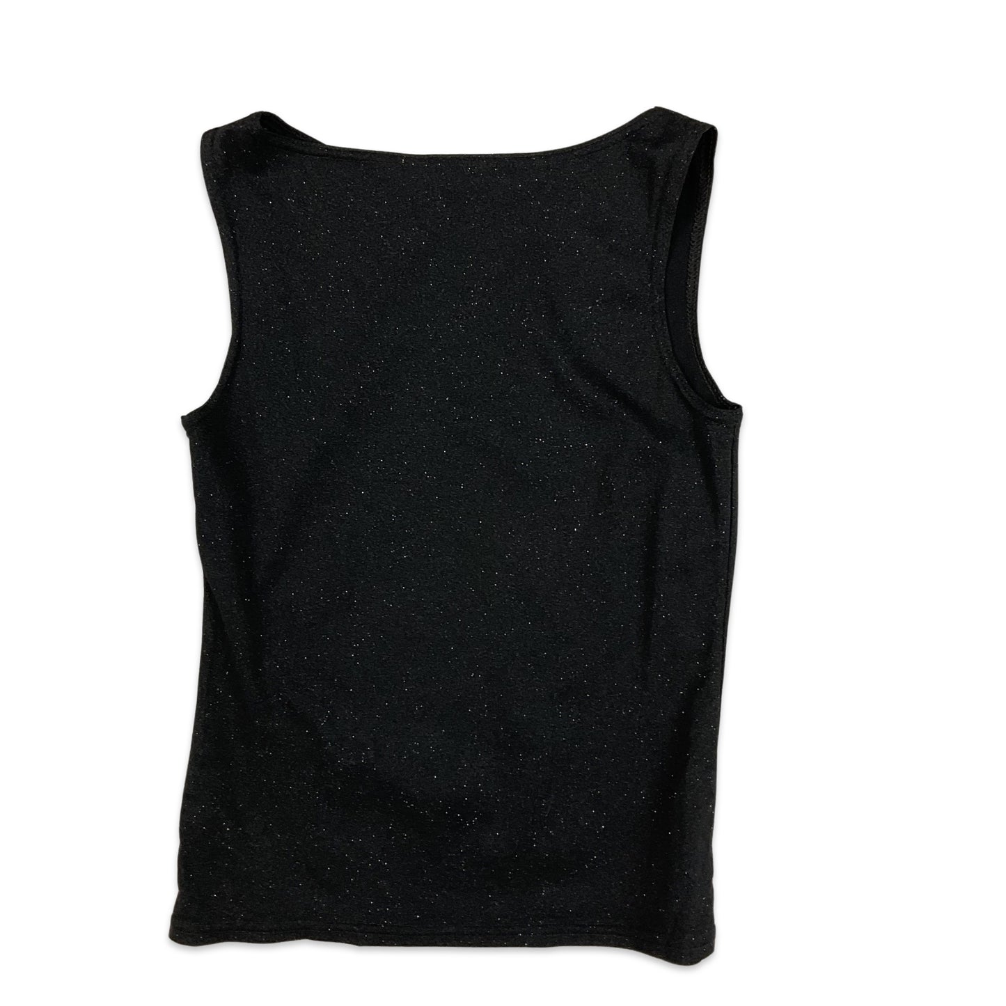 Vintage 90s Lurex Mini Vest Top Black 6