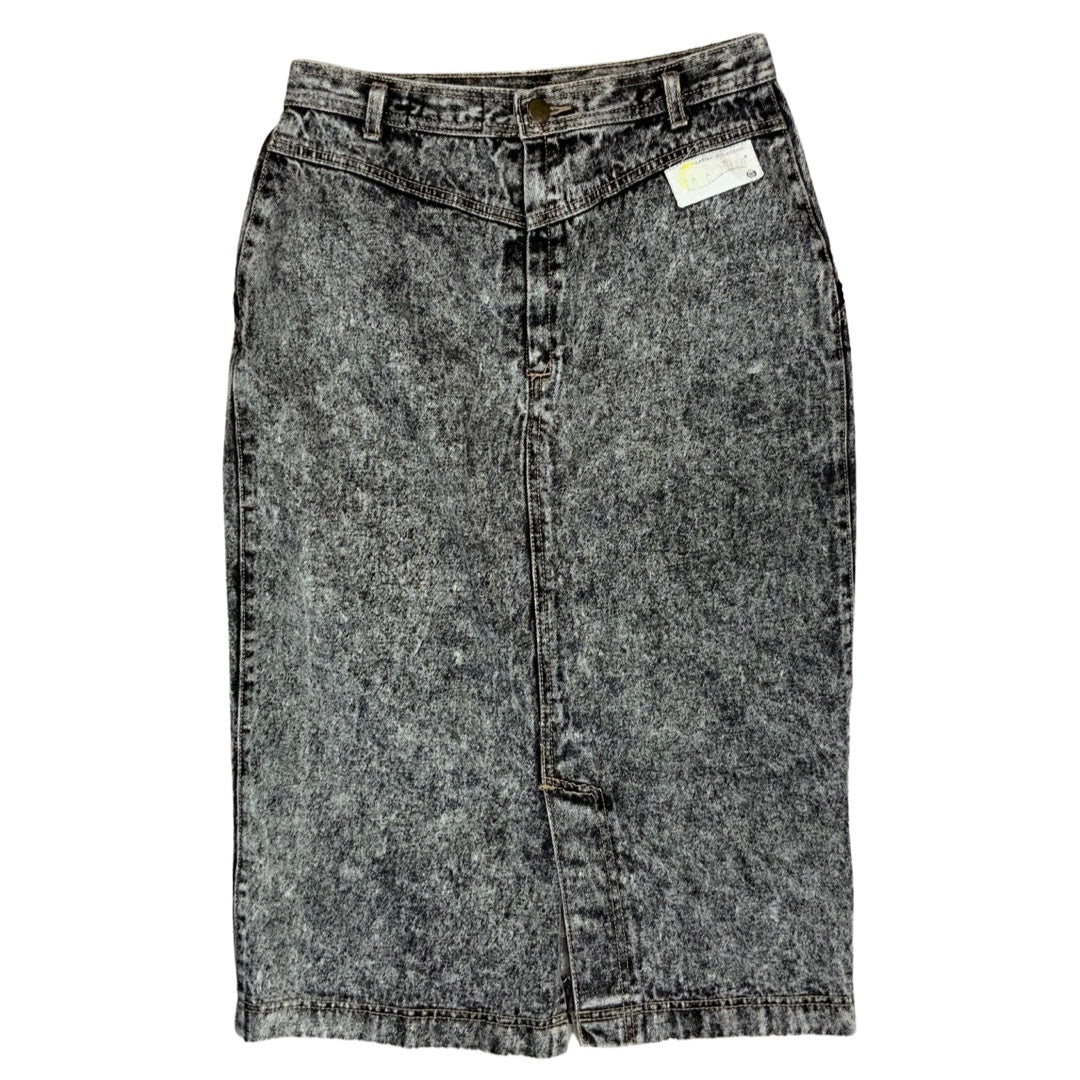 Vintage 90s Acid Wash Grey Denim Skirt 10