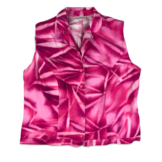 Vintage Pink Sleeveless Blouse 14 16
