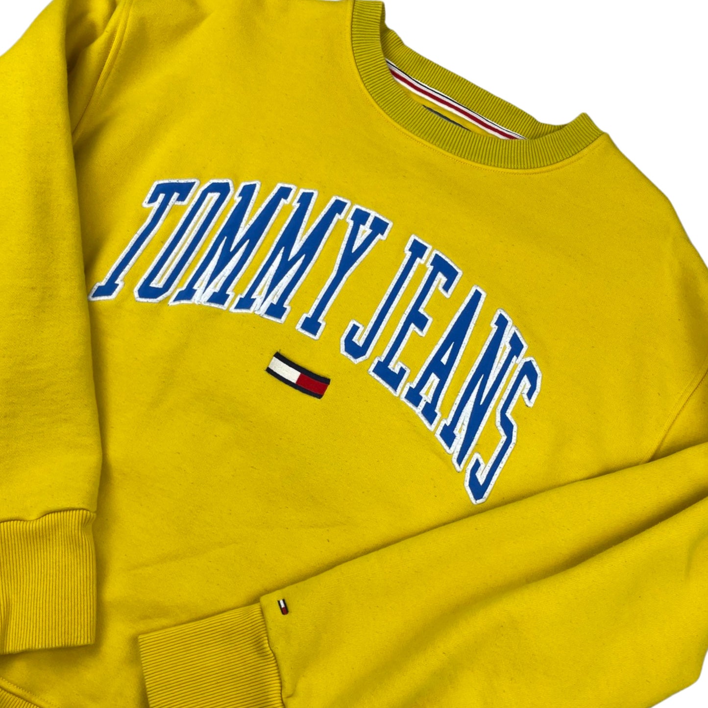 Vintage Tommy Jeans Yellow Spell-out Sweatshirt XL