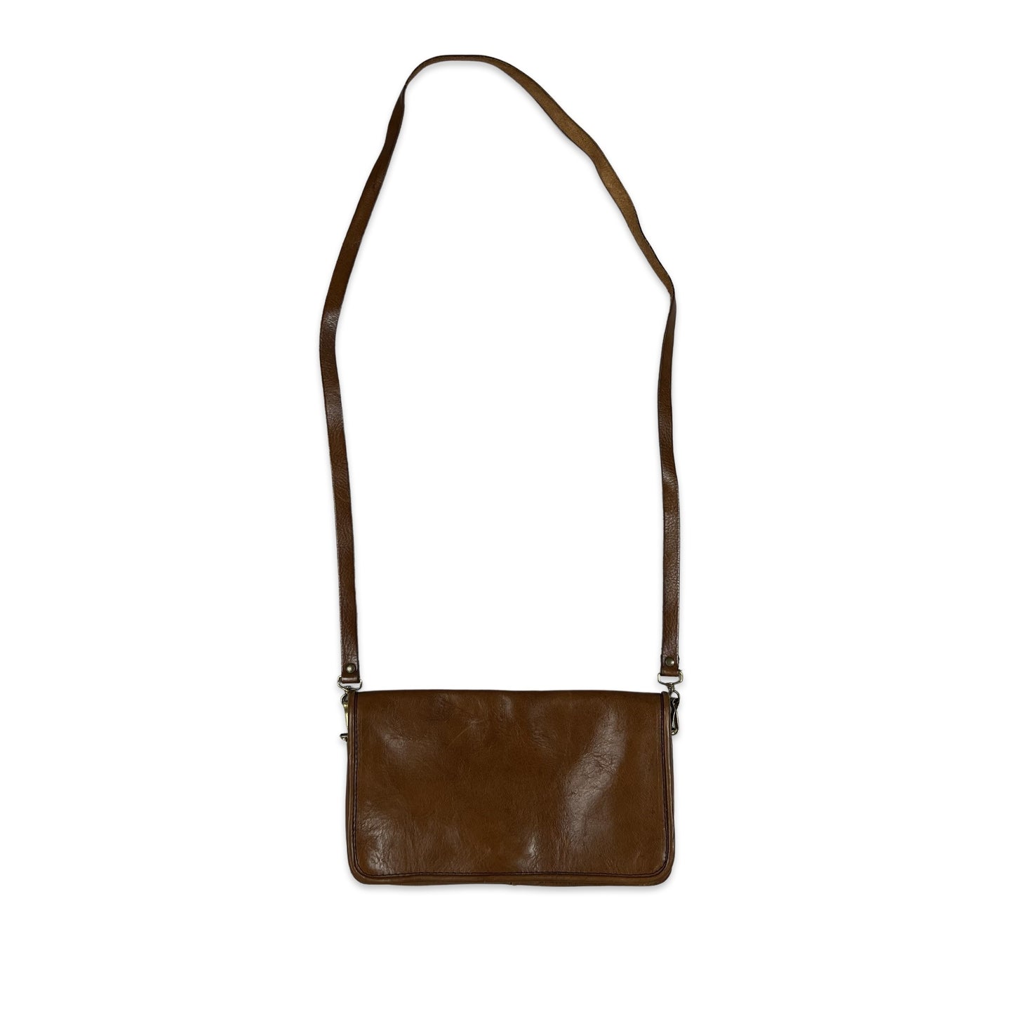 Vintage 90s Brown Leather Crossbody Bag