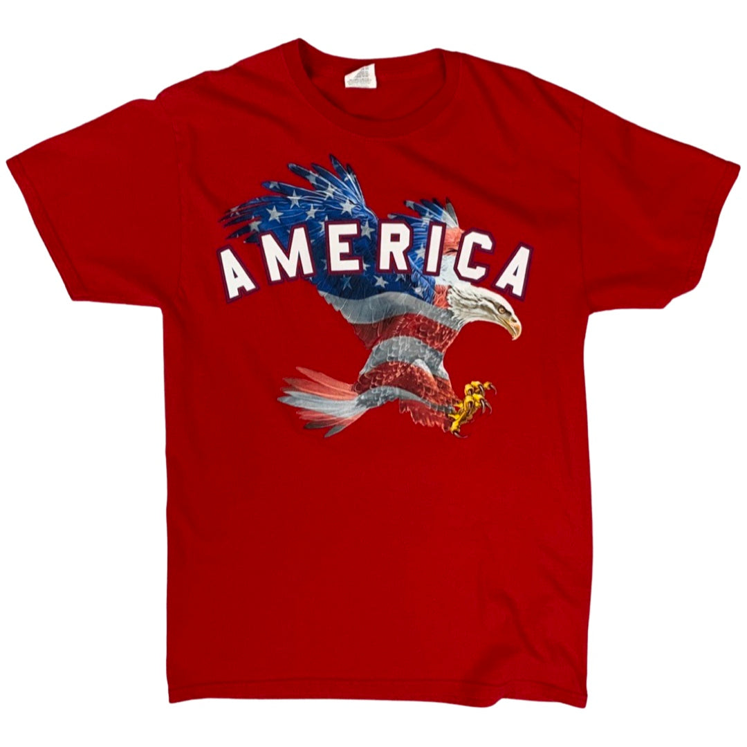 Vintage USA American Eagle Fruit Of The Loom T-Shirt Red M