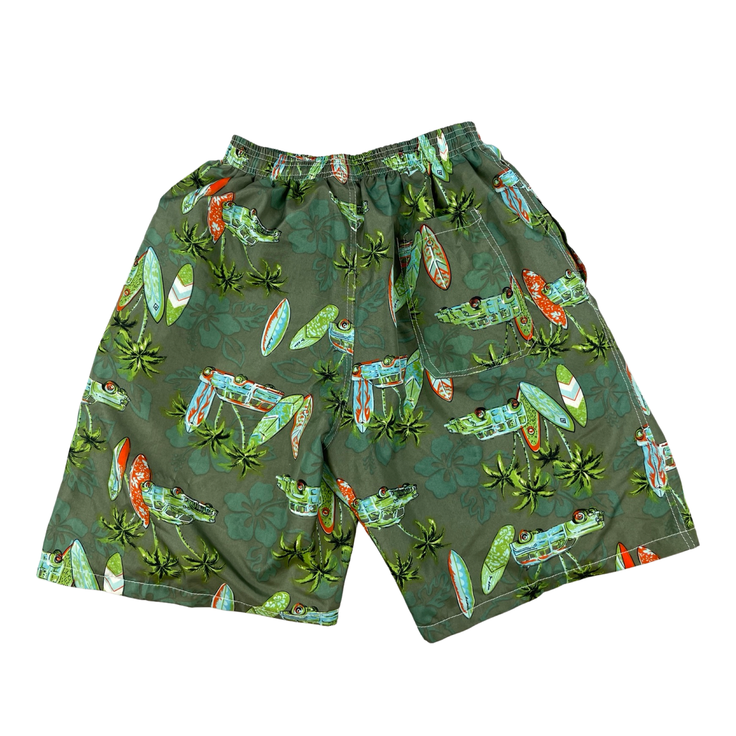 Vintage Printed Green Swimming Trunks S/M