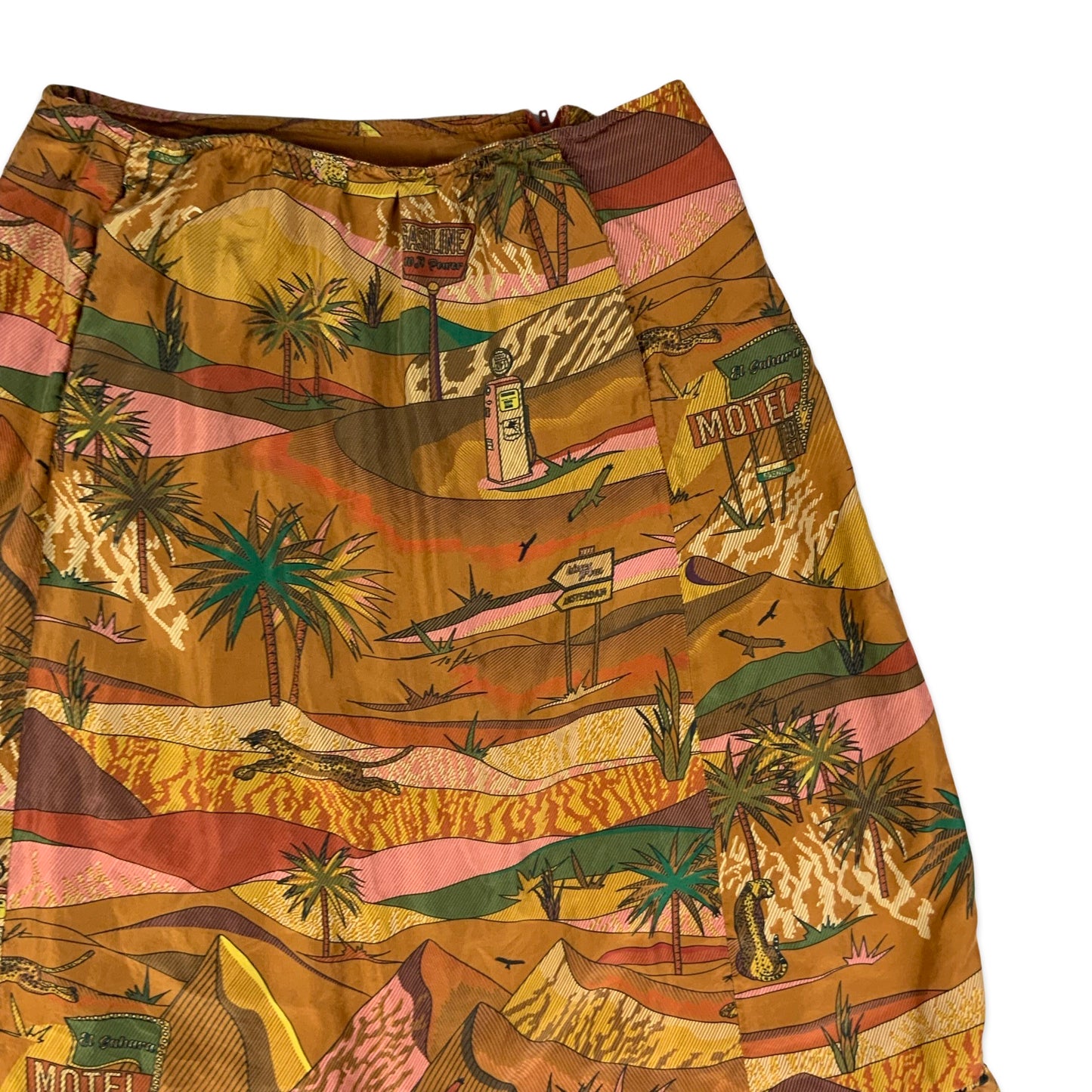 Vintage Orange & Brown Desert Print Skirt 14