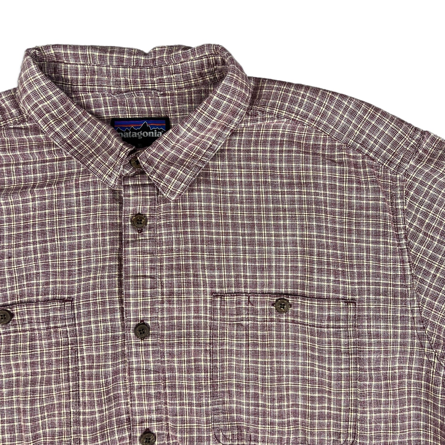 00s Patagonia Burgundy Cream Check Shirt Burgundy XL 2XL