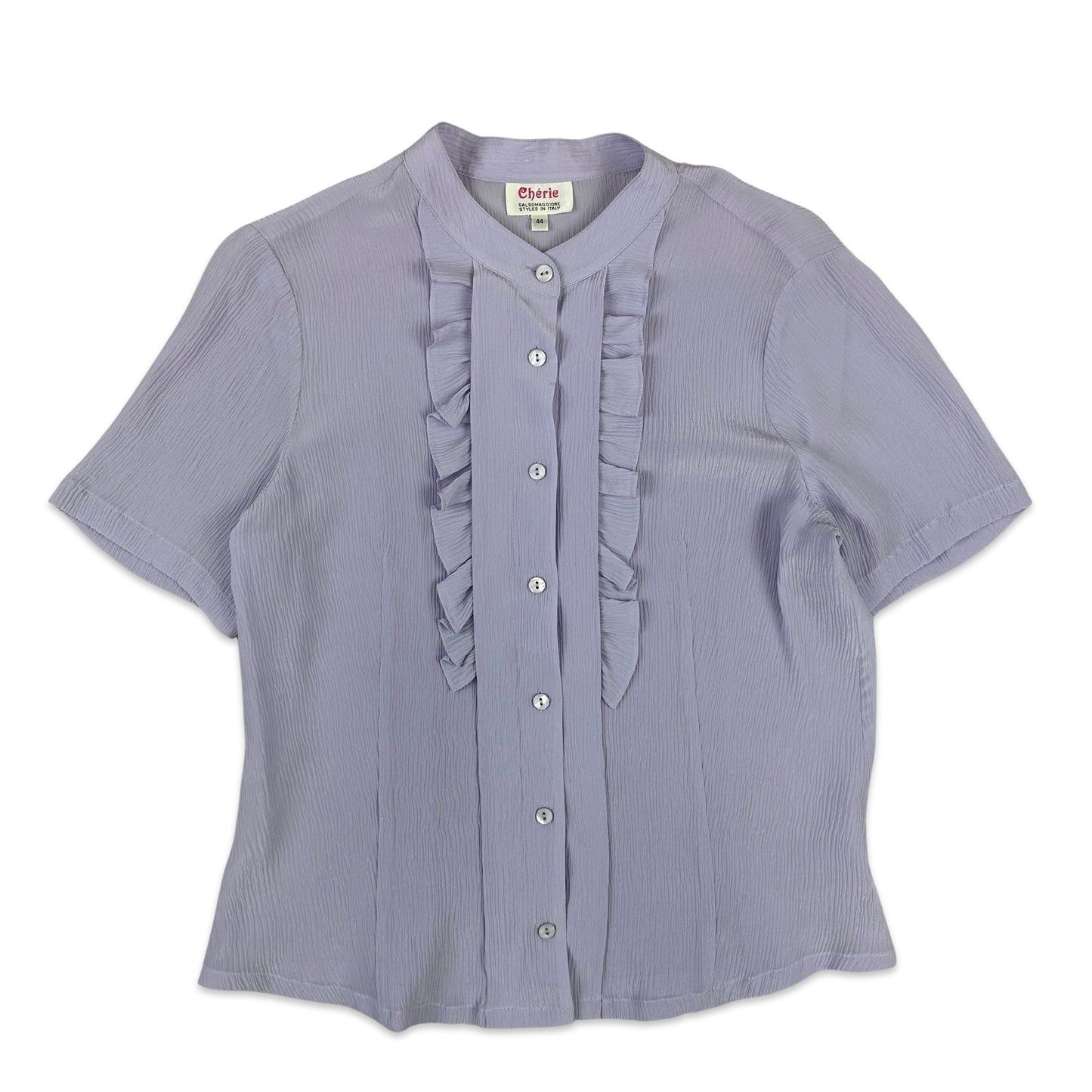 Vintage 80s Ruffle Blouse Lilac 8 10