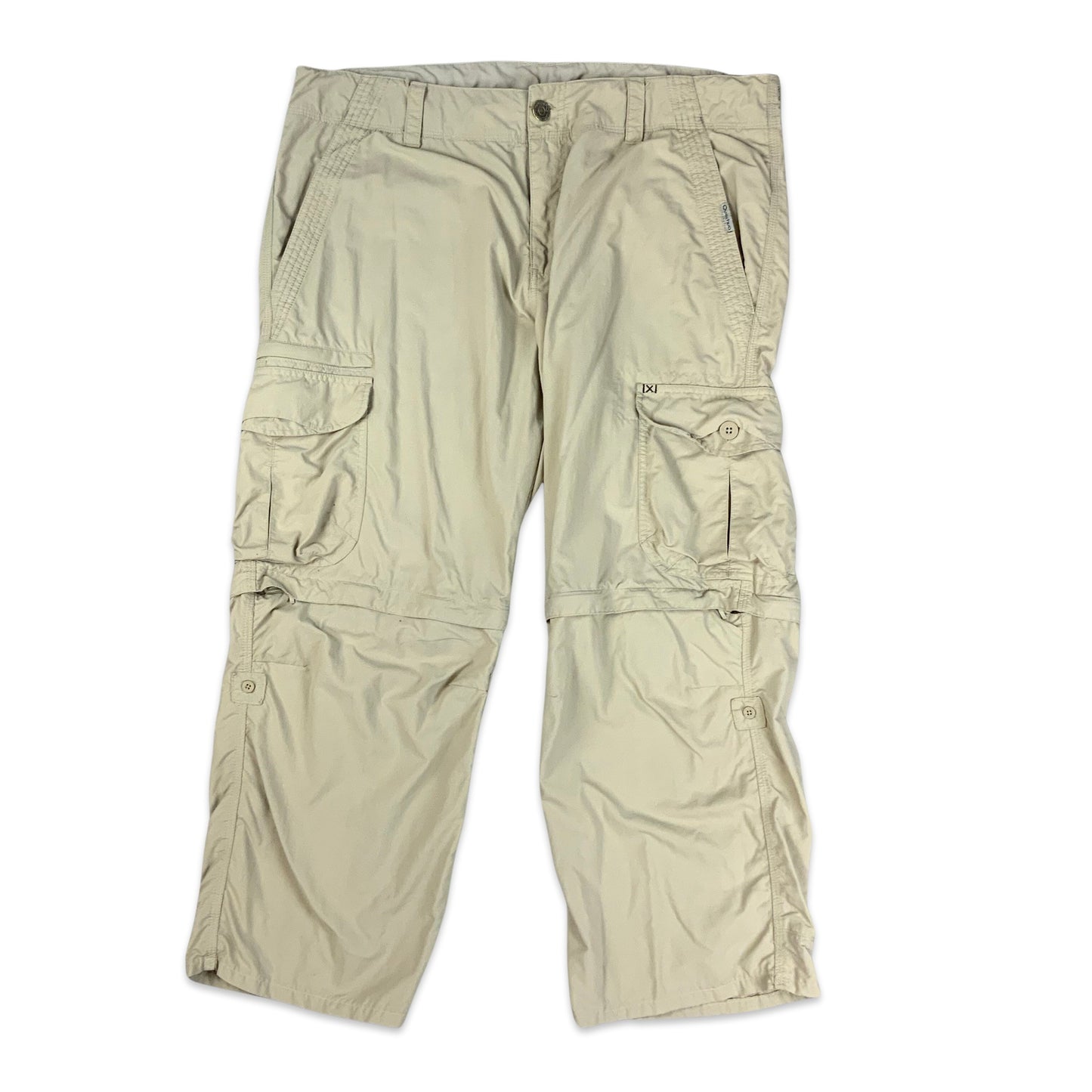 Y2K 00s Beige Cargo Trousers W38 L25