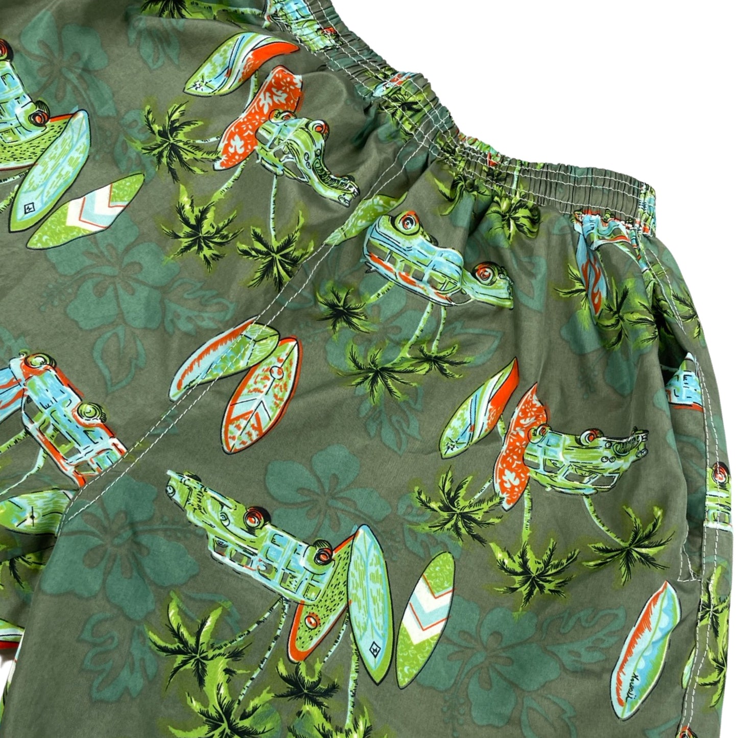 Vintage Printed Green Swimming Trunks S/M