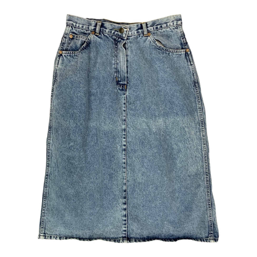 Vintage 90s Acid Wash Denim Skirt Blue 14