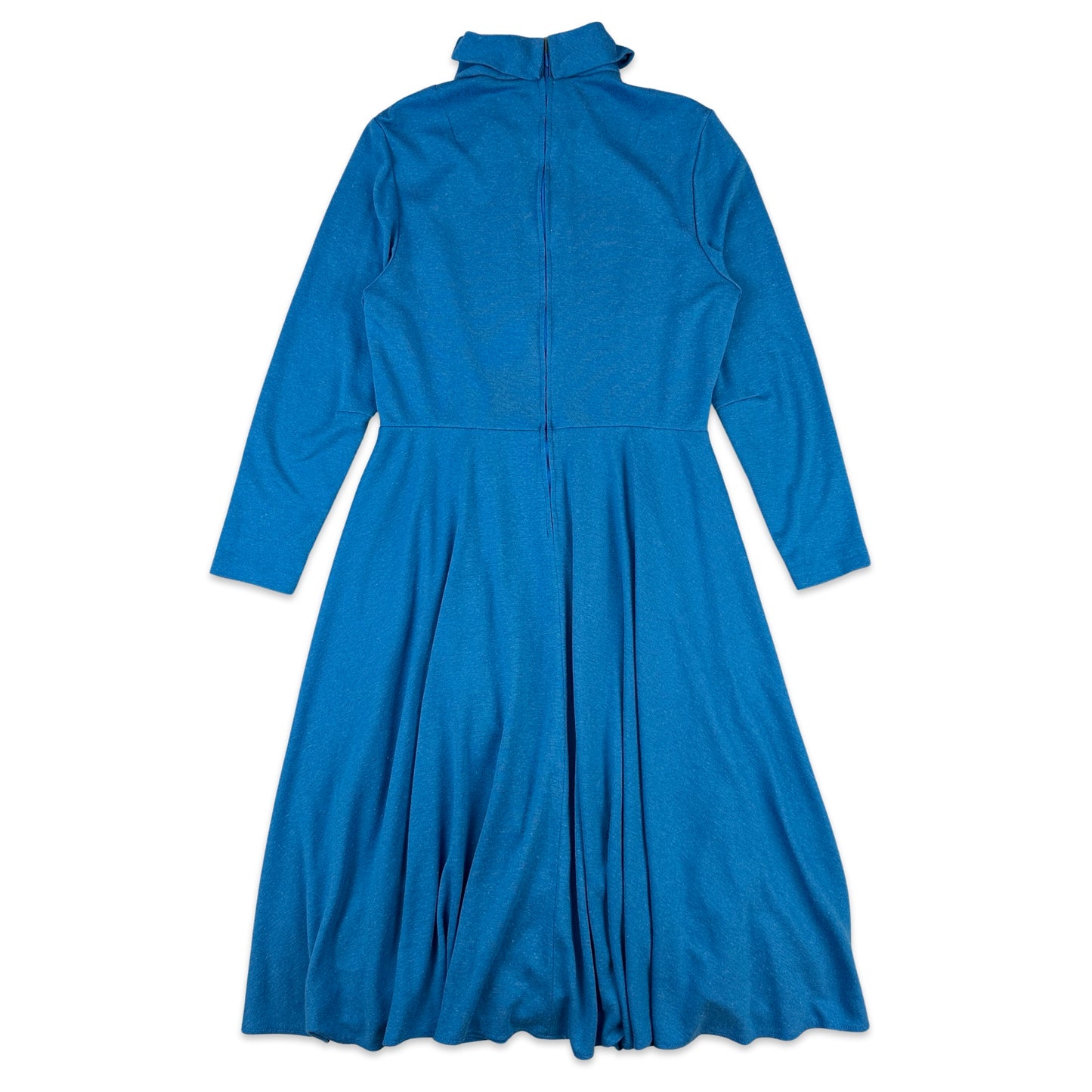 80s Vintage Blue Brushed Maxi Dress 14