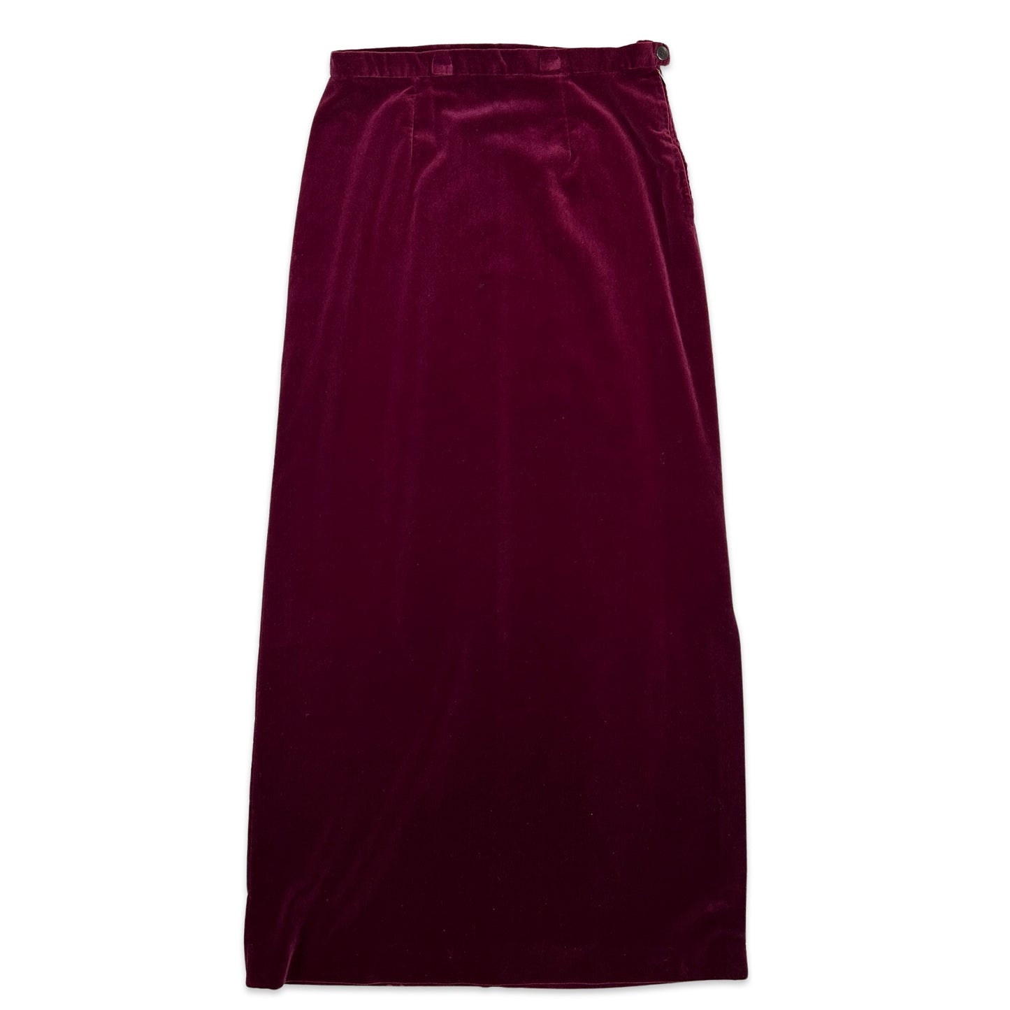 Vintage Burgundy Maxi Velour Skirt 12