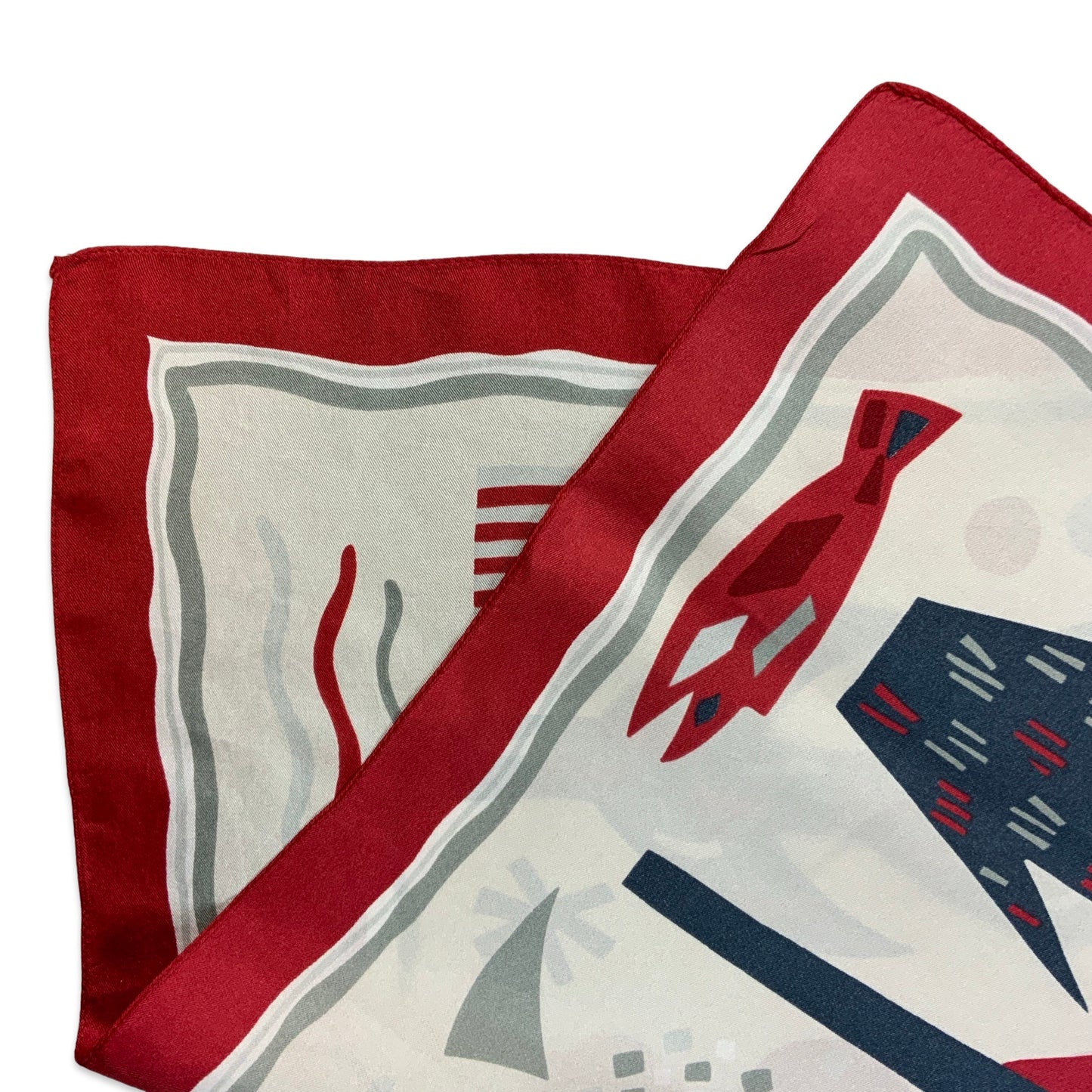 Vintage White Blue Red Abstract Scarf