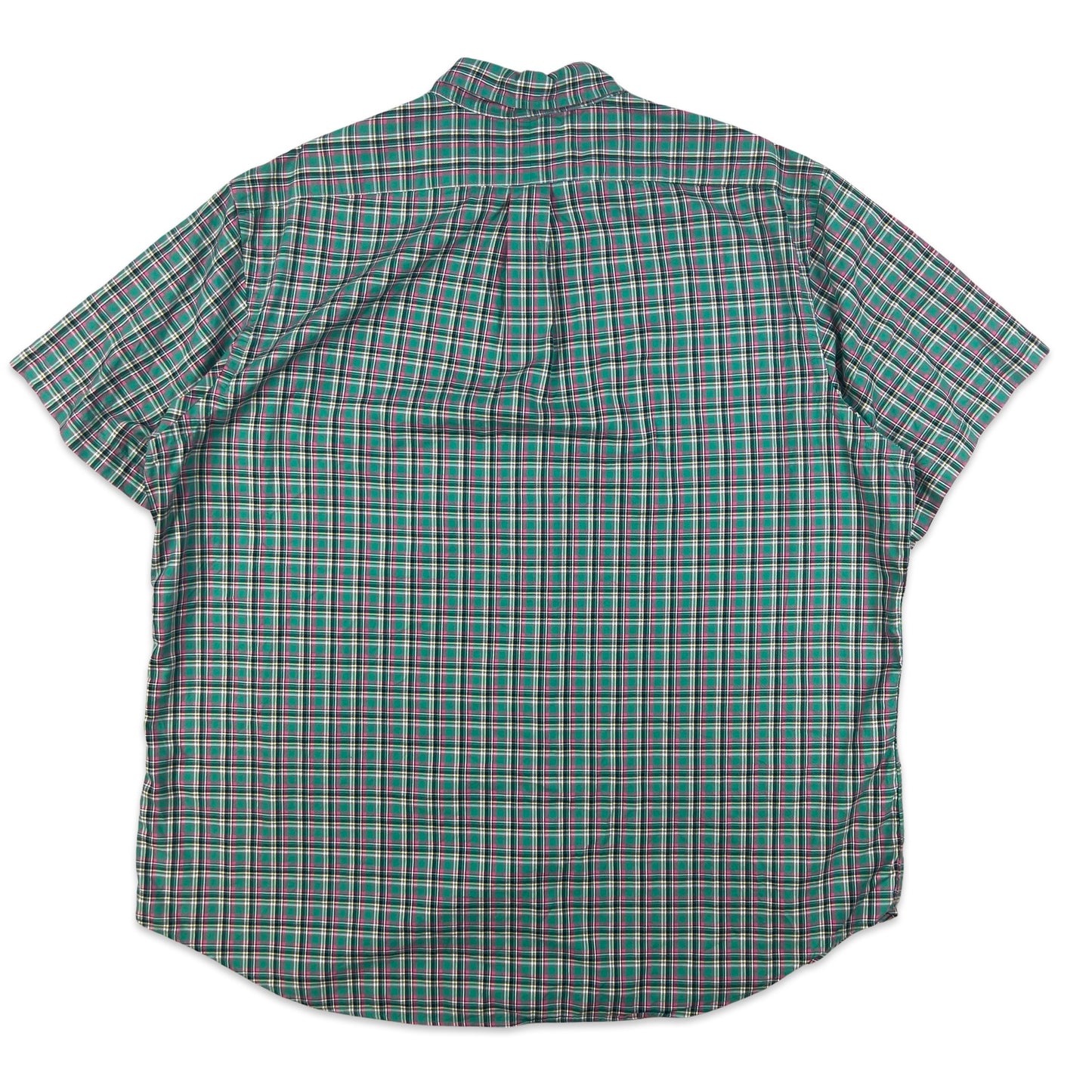 90s 00s Vintage Ralph Lauren Plaid Shirt Green Pink Yellow XL 2XL 3XL