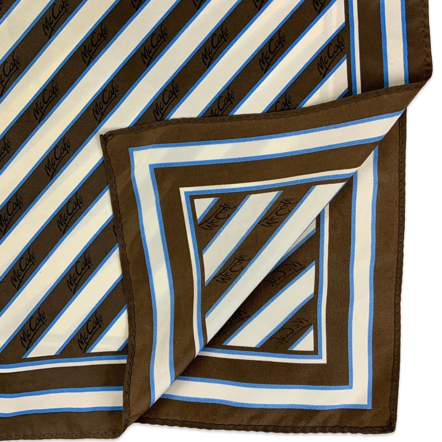 00s Vintage  Brown White Blue Stripe McDonalds Scarf