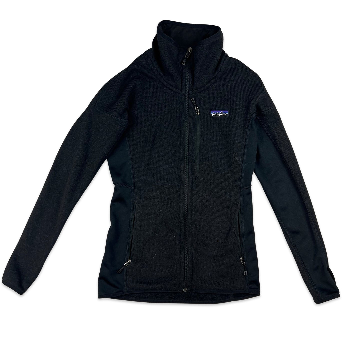 Vintage Patagonia Zip Through Fleece Black 6 8 10