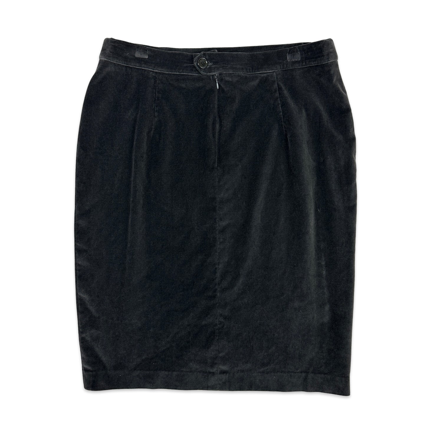 90s Vintage Grey Velvet Pencil Skirt 14/16