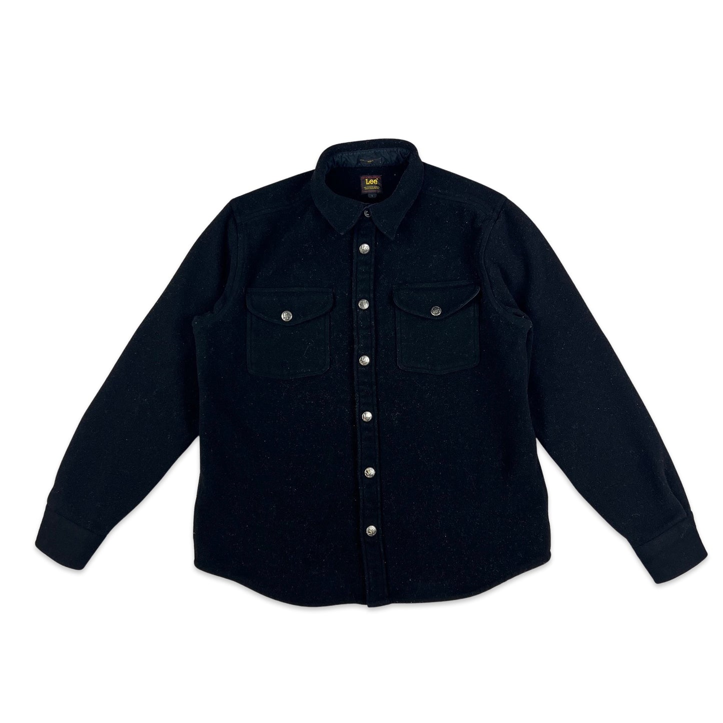 Vintage Lee Wool Heavyweight Shirt Black M L