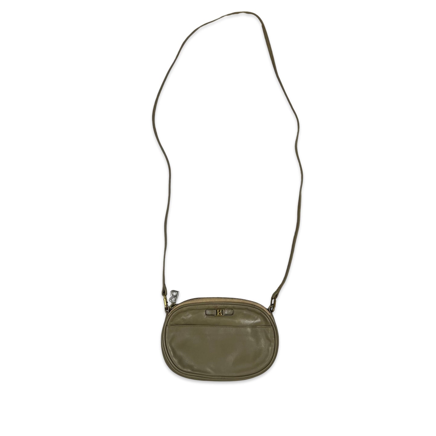 Vintage 80s Olive Brown Mini Crossbody Handbag