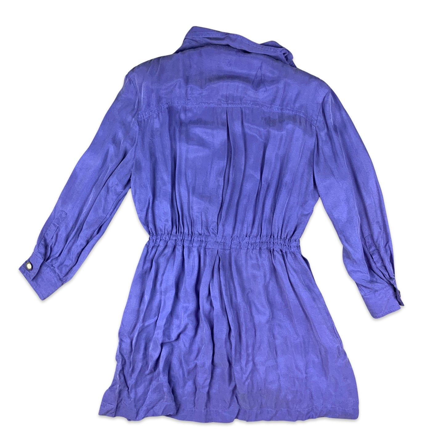 Vintage Purple Gathered Waist Shirt Dress 10 12