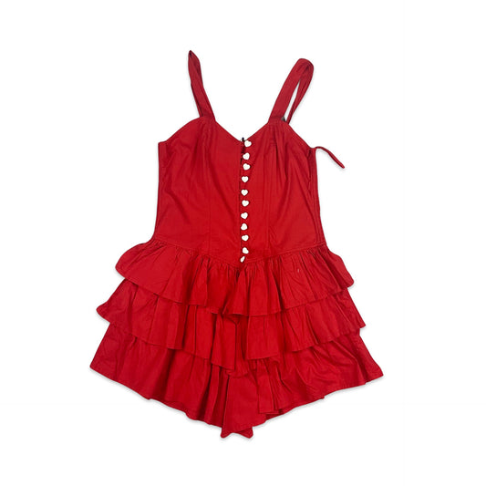Vintage 80s Strappy Red Mini Party Dress
