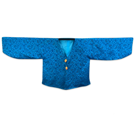 Vintage Floral Print Short Kimono Top Blue Purple Orange 12 14 16