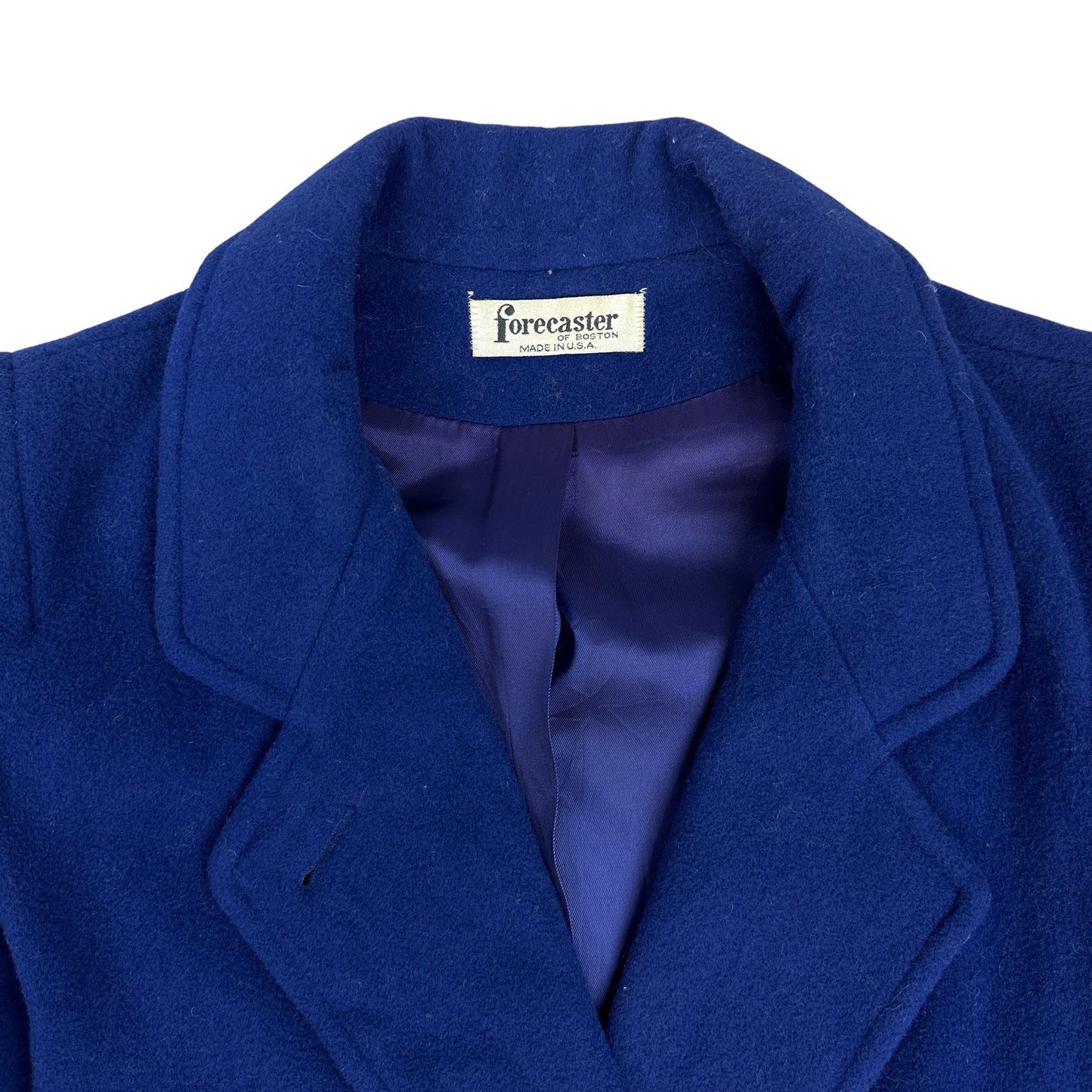 80s 90s Vintage Royal Blue Wool Duster Coat 12 14 16