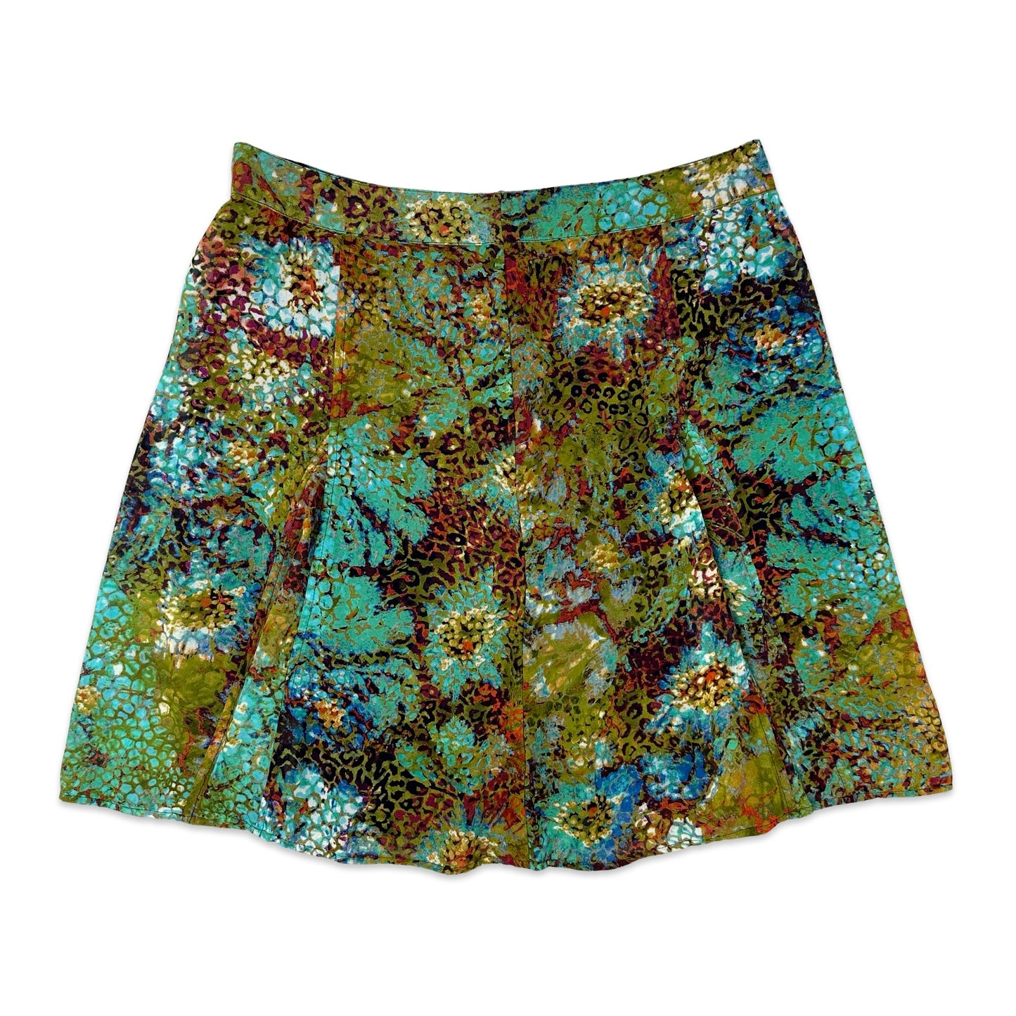 Vintage y2k Chiffon Patterned Mini Skirt 14