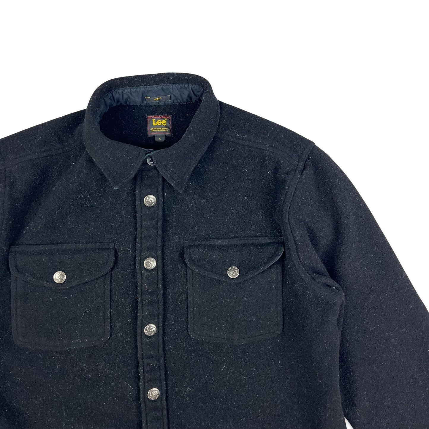 Vintage Lee Wool Heavyweight Shirt Black M L