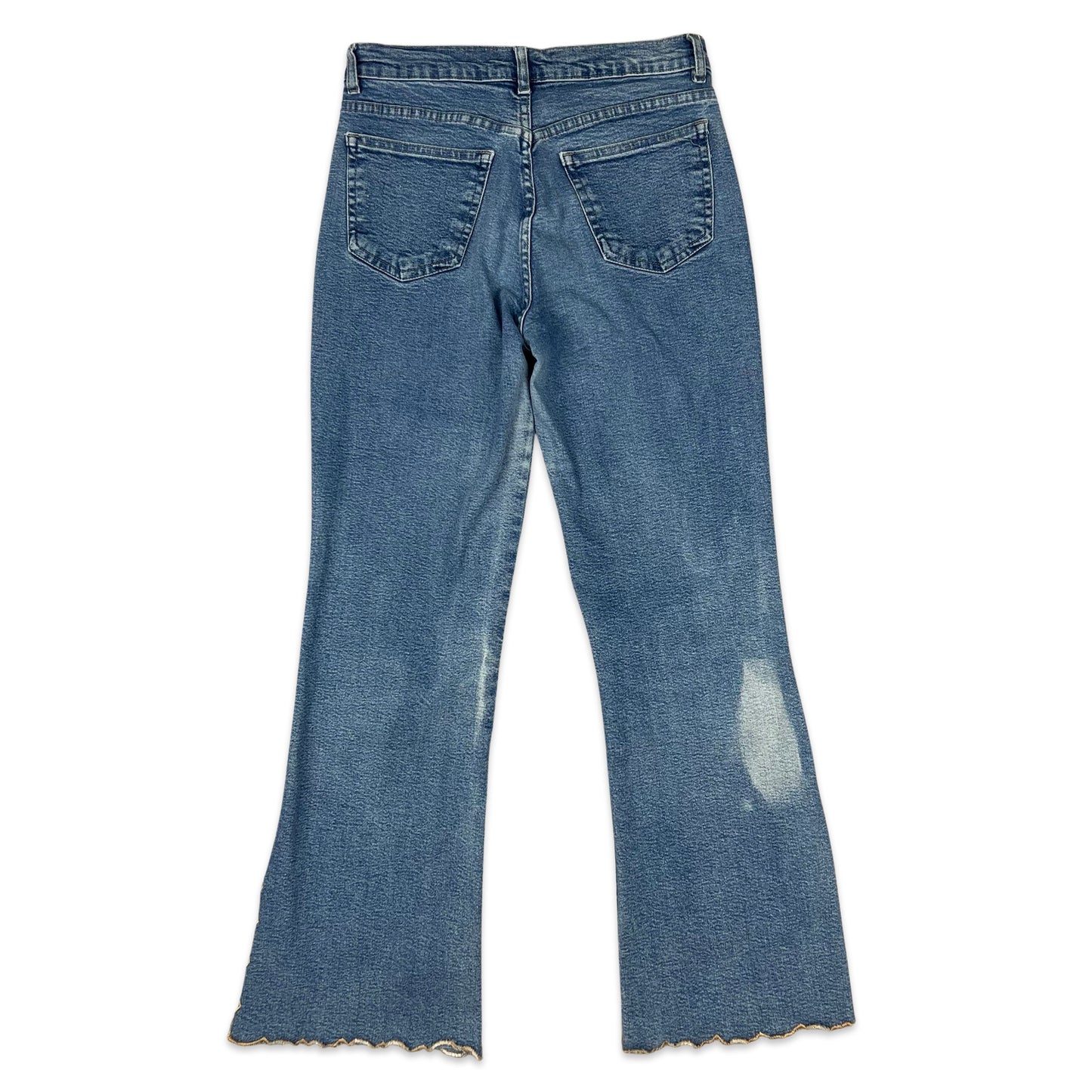 VINTAGE Express Jeans Women 8 Blue Eva Full Leg Flared Denim Trousers Pants  Y2K