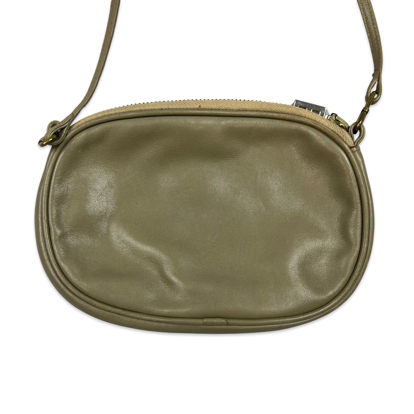 Vintage 80s Olive Brown Mini Crossbody Handbag