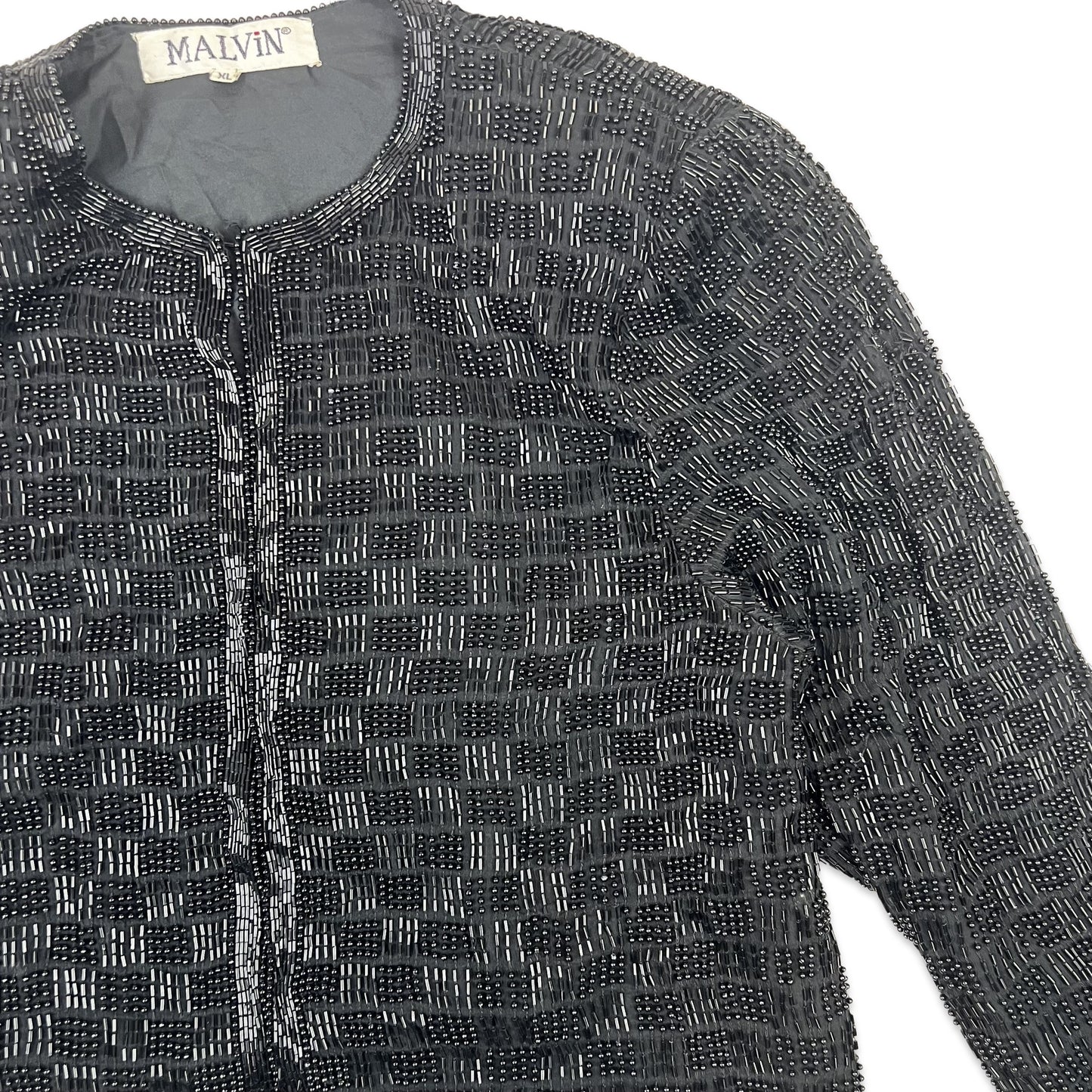 Vintage 80s Sequin Jacket Black 14