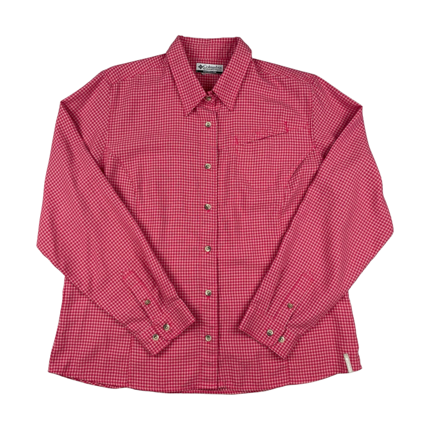Vintage Columbia Pink Plaid Flannel Shirt 16
