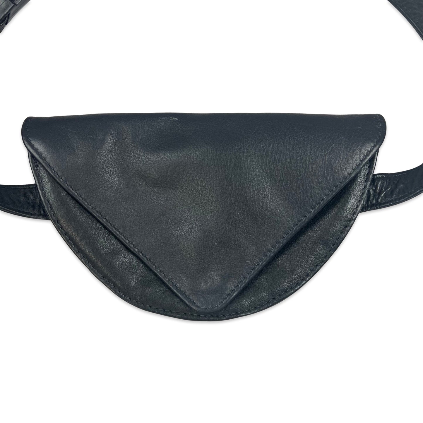 90s Vintage Leather Bumbag Black