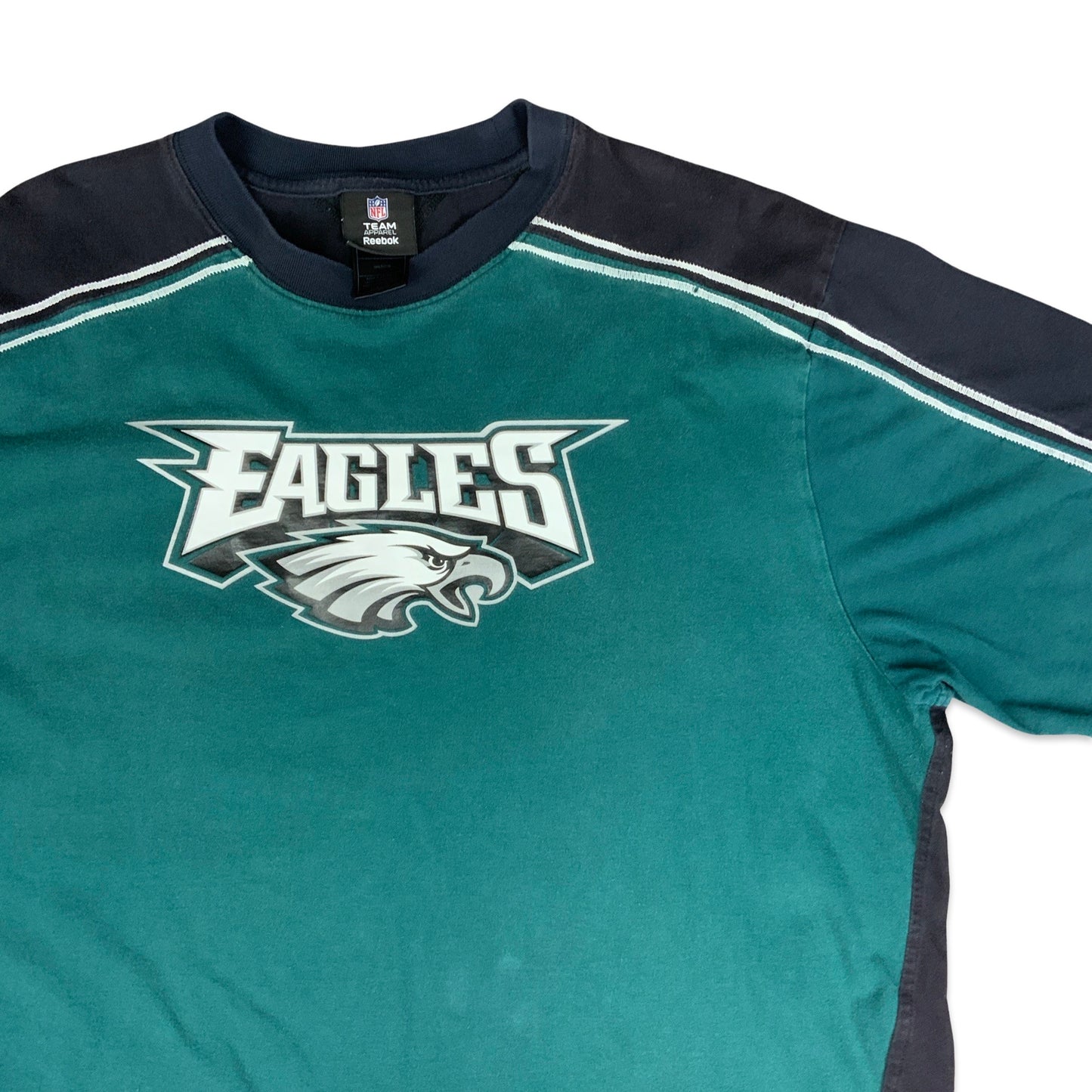 Philadelphia Eagles Teal and Black Tee L XL